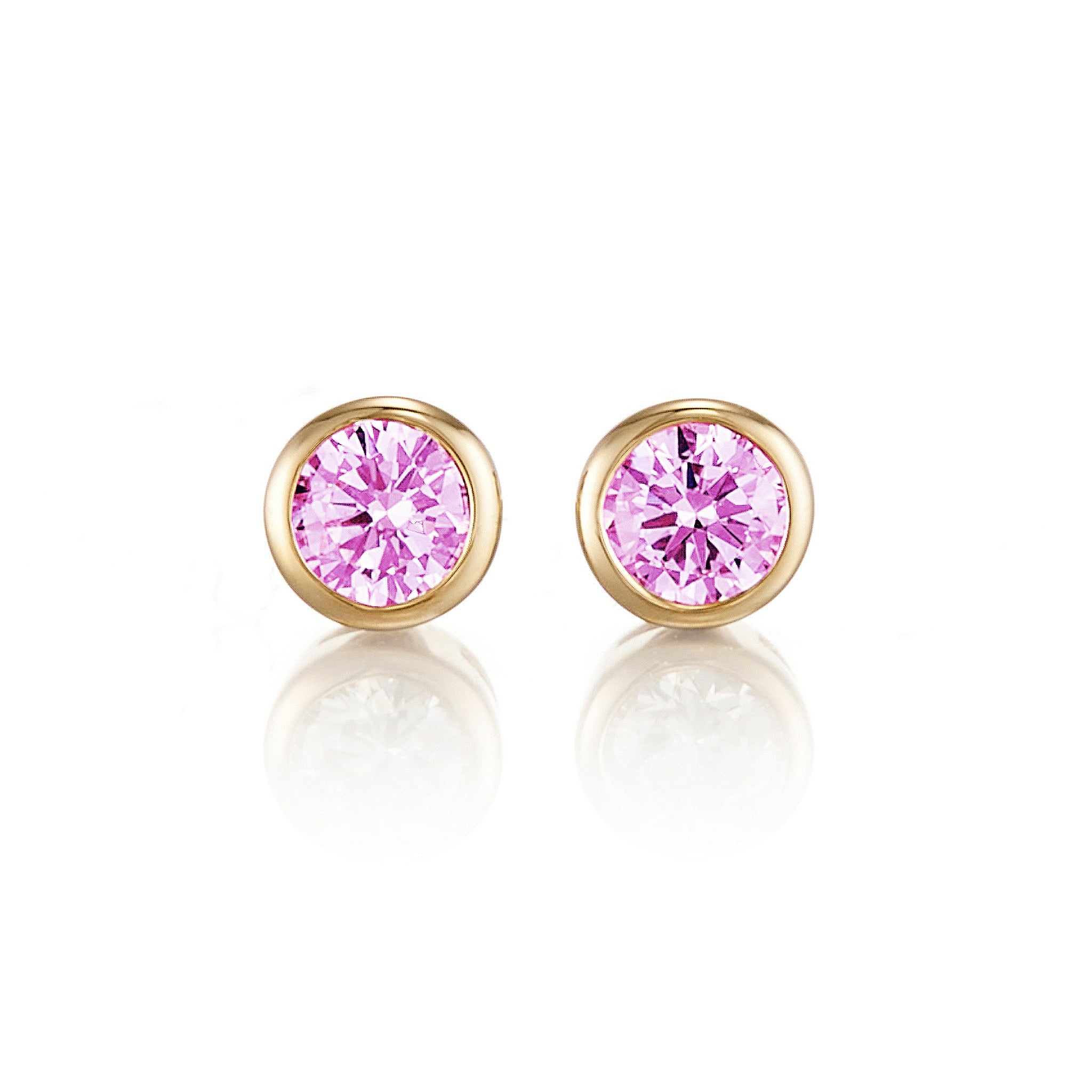 Pink Sapphire Mini Dot Earrings – Dainty Stud Earrings for Women, Perfect for Everyday Wear, Gifts & Special Occasions