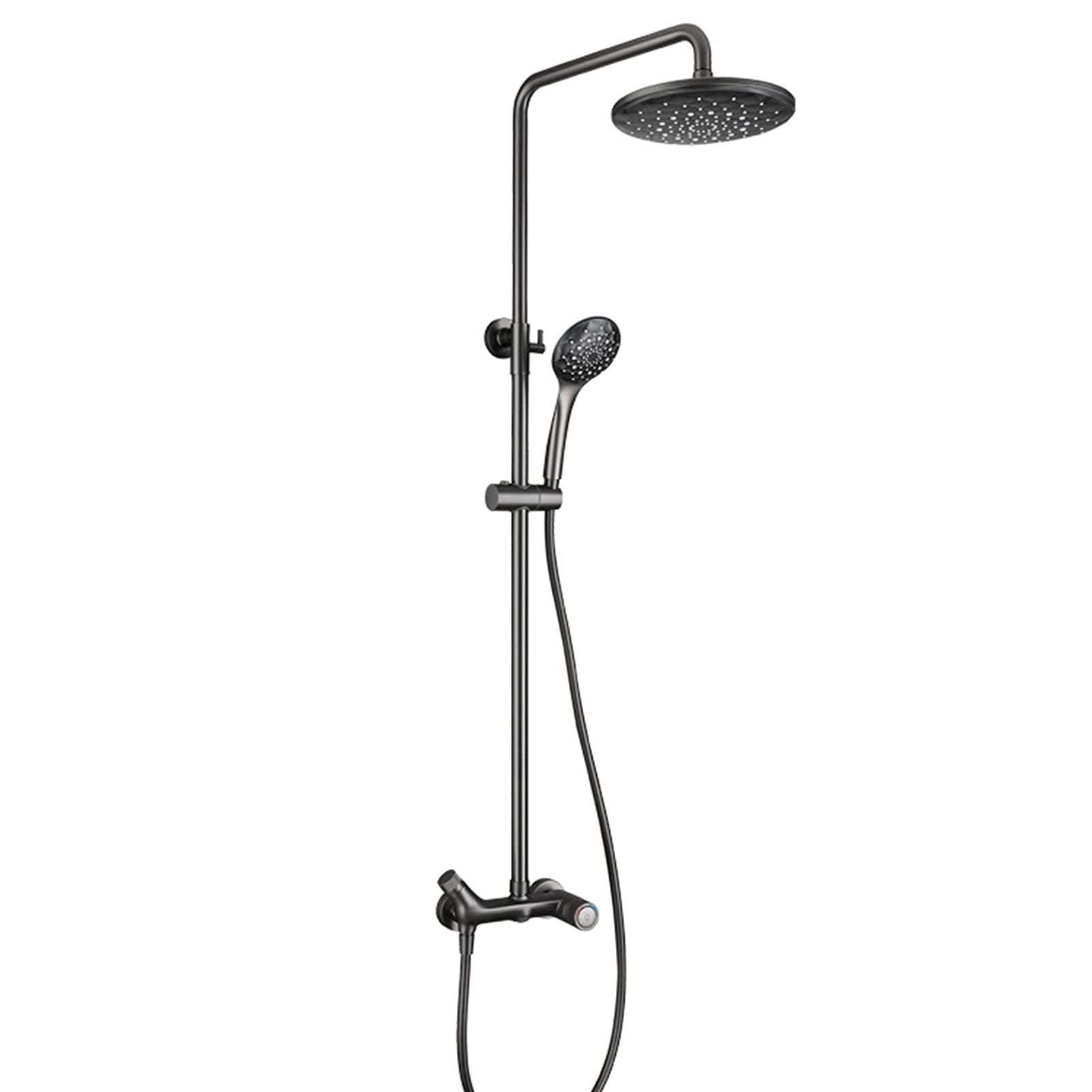 Premium ABS 3-Way Rain Shower System with Handheld Sprayer - Modern Brass Wall Mounted Shower Faucet Set - Bathroom Mixer Tap in Gun Gray Finish - Perfect for Spa-Like Luxury Showers & Modern Bathroom Upgrades