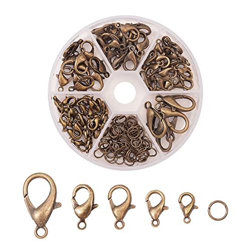 Alloy Lobster Clasp_Antique Bronze_NF_Mixed Size_1Box