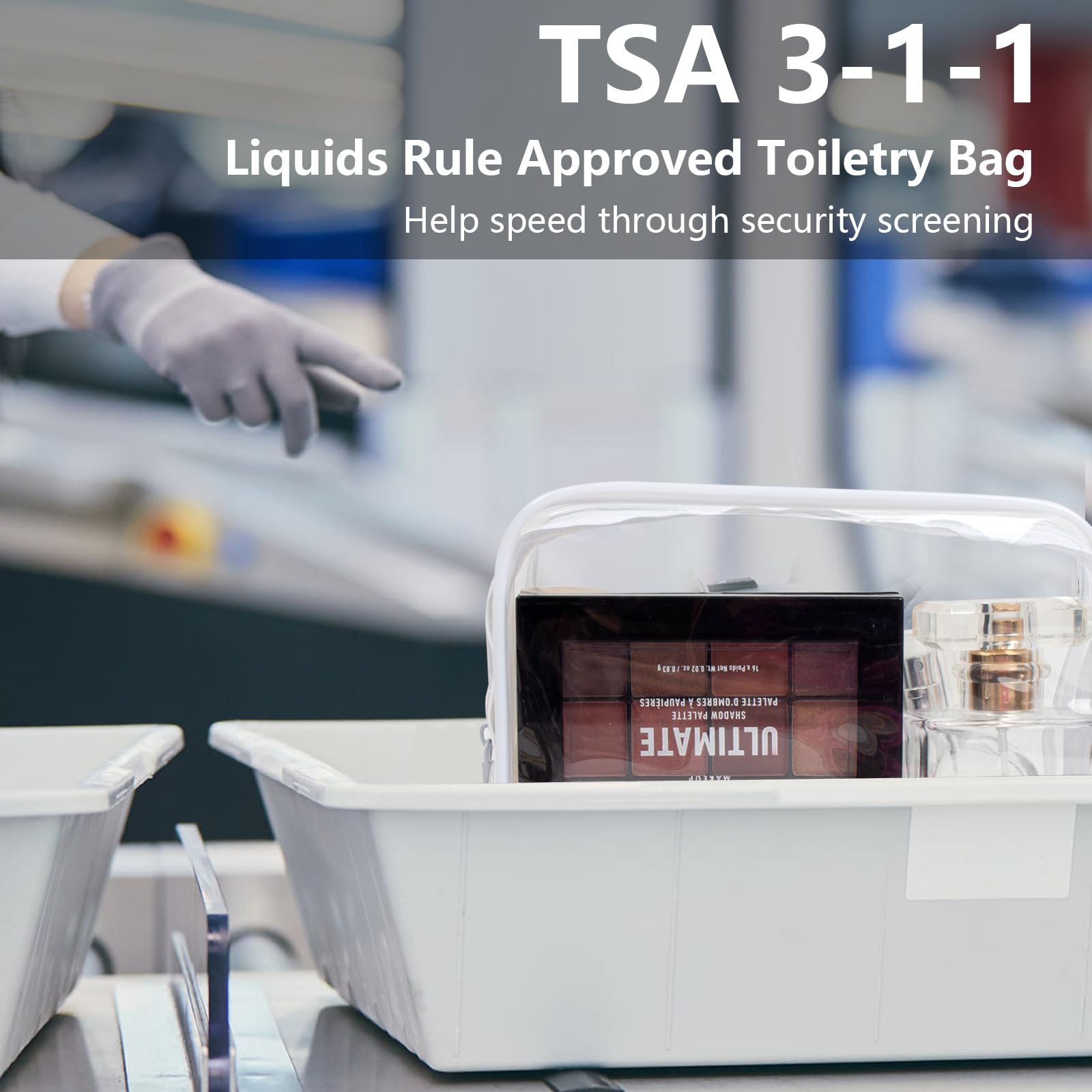 4 Pack TSA Approved Clear Travel Toiletry Bag with Zippers - Waterproof Carry-on Cosmetic Pouch Set (4 Sizes) for Men & Women - Perfect for Airplane, Gym, Camping & Cruise Essentials (White)