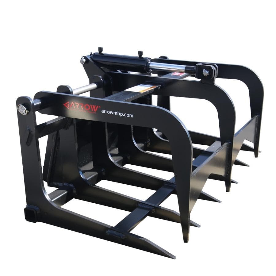Compact Skid Steer Grapple Rake Attachment - Heavy Duty Claw Bucket for Landscaping, Logging & Debris Removal - Fits Bobcat, Kubota & John Deere Skid Steers - Perfect for Tree Trimming, Brush Clearing & Construction Site Cleanup
