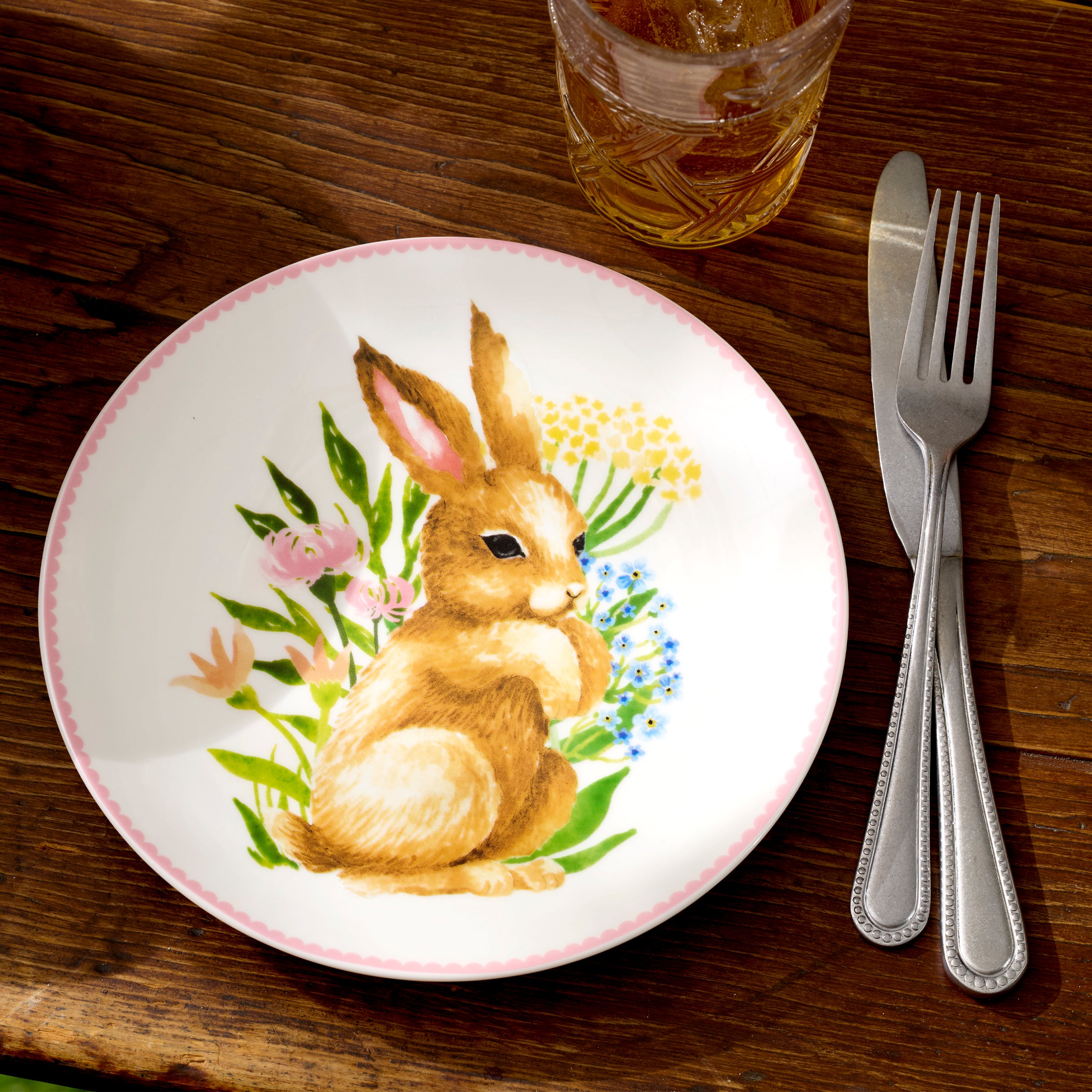 Easter Bunny Accent Plates Set of 4 - Cute Rabbit-Themed Dinnerware for Spring Celebrations, Holiday Parties & Home Decor