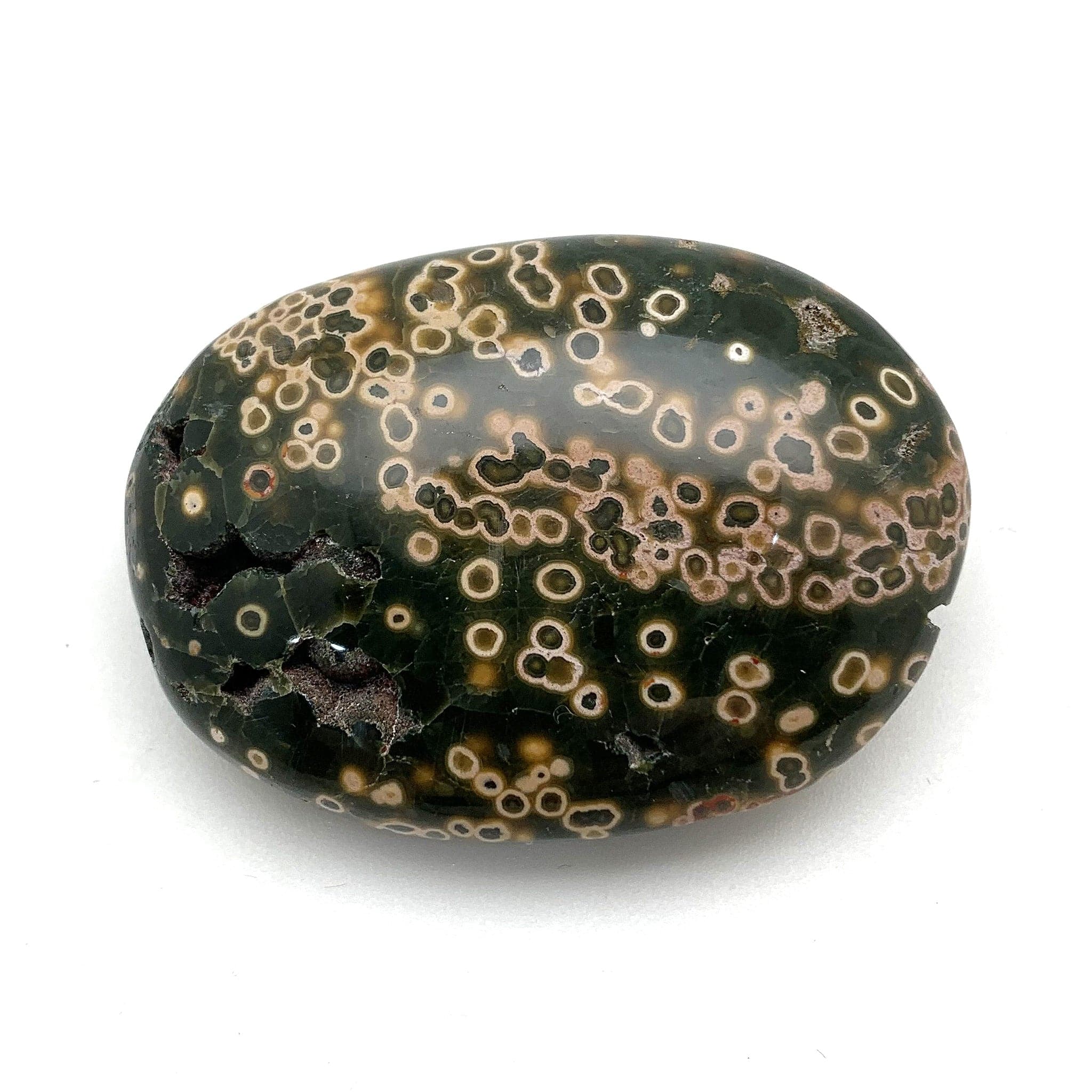 Jasper Ocean Palm Stone - Natural Healing Crystal for Stress Relief, Meditation & Positive Energy - Perfect for Home Decor, Yoga & Spiritual Practices