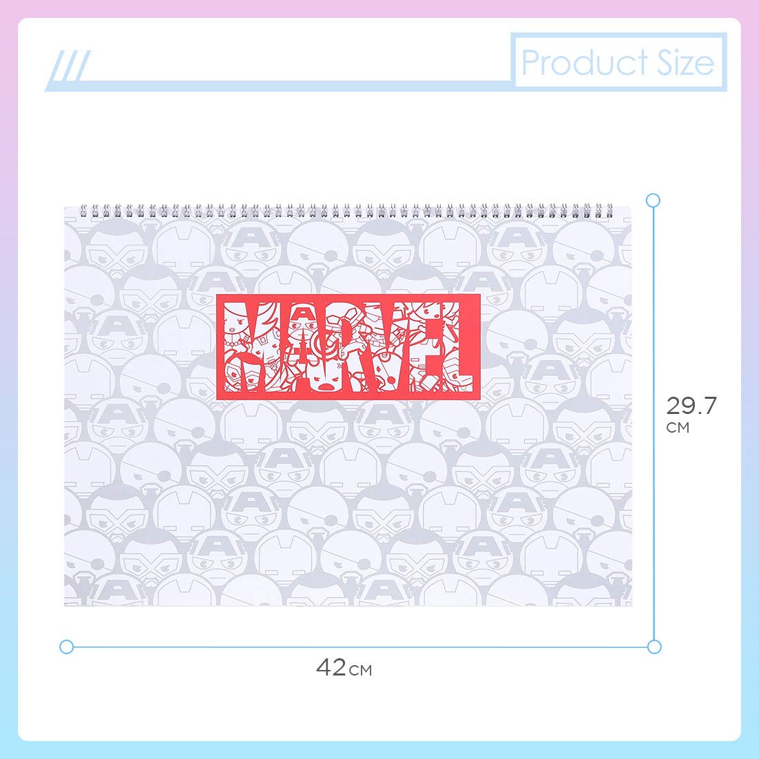 MINISO Marvel A3 Sketch Book - 80 Sheets Premium Drawing Paper for Artists, Students & Professionals - Perfect for Sketching, Doodling & Art Projects