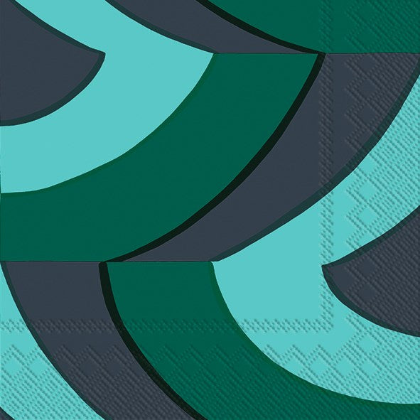 Marimekko SAVANNI Green Paper Lunch Napkins - Eco-Friendly Disposable Napkins for Picnics, Parties & Everyday Dining
