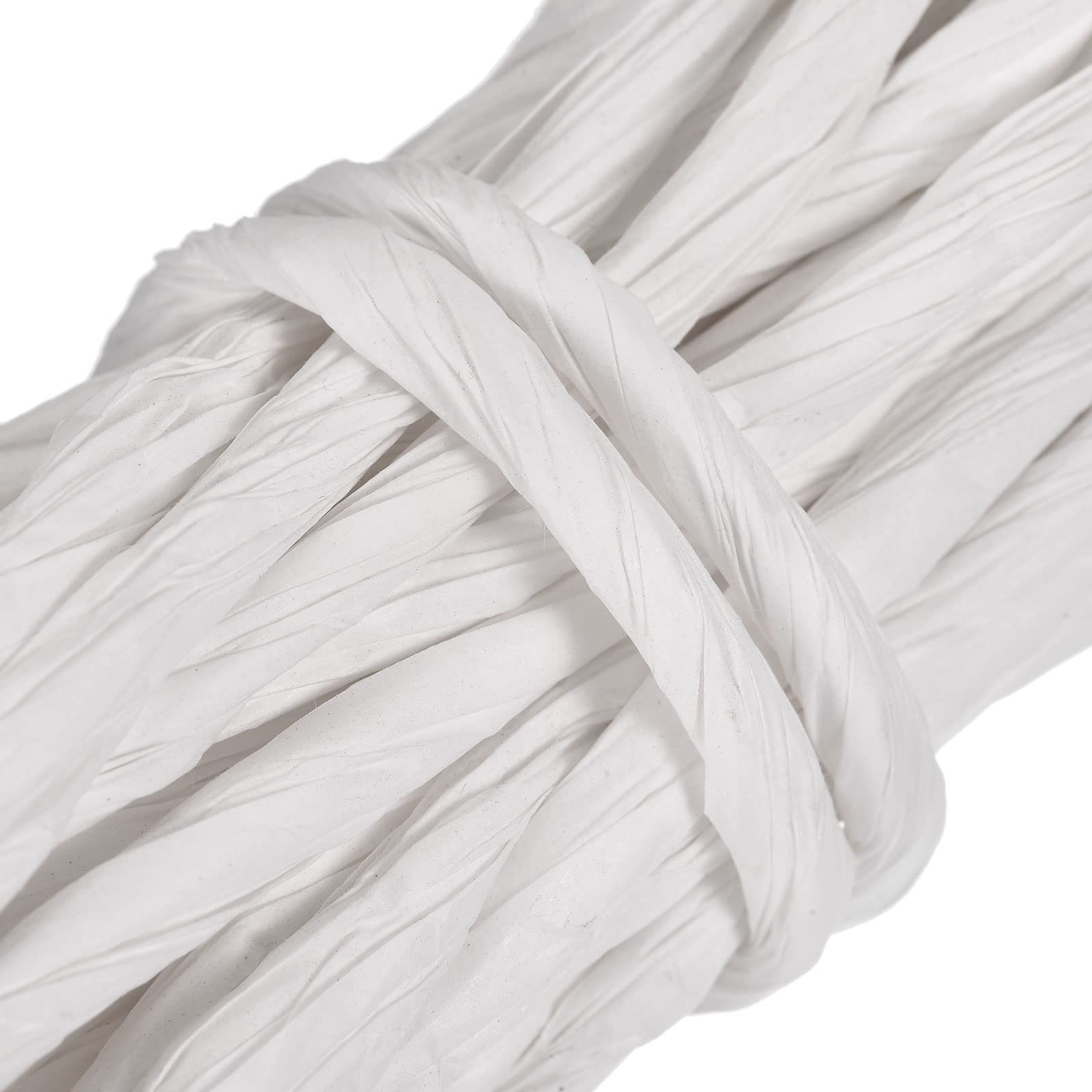 Handmade White Raffia Paper Craft Rope - 16.4 Yards Twisted DIY String for Gift Wrapping, Home Decor & Party Decoration | Eco-Friendly Packing Cord for Wedding, Christmas & Craft Projects