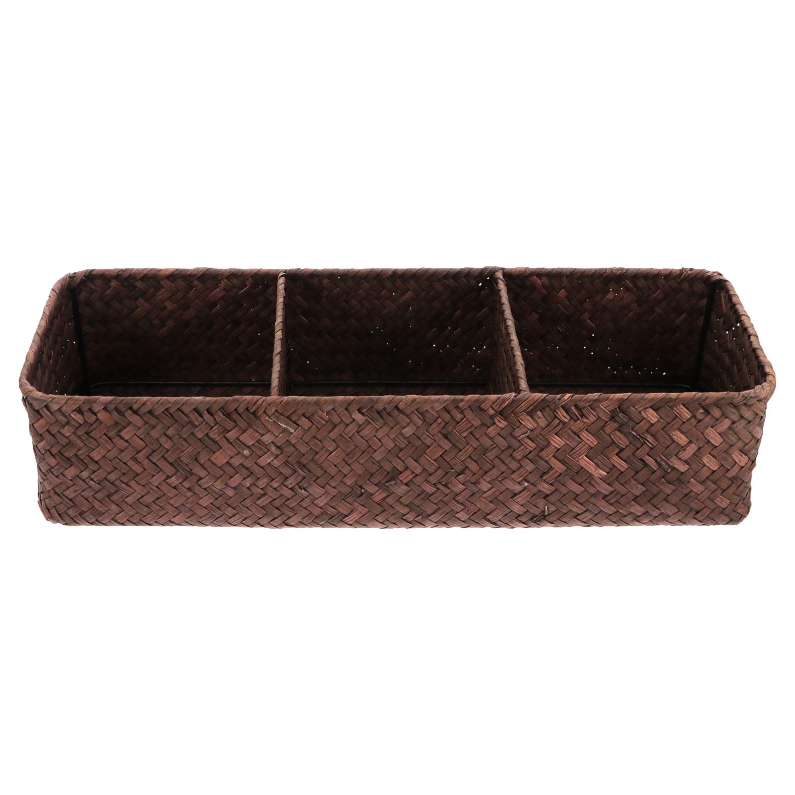 DOITOOL 3-Piece Woven Storage Basket Set - Natural Wicker Bathroom Organizer Bins for Toiletries, Shelves & Home Decor | Perfect for Bathroom, Bedroom, and Living Room Storage