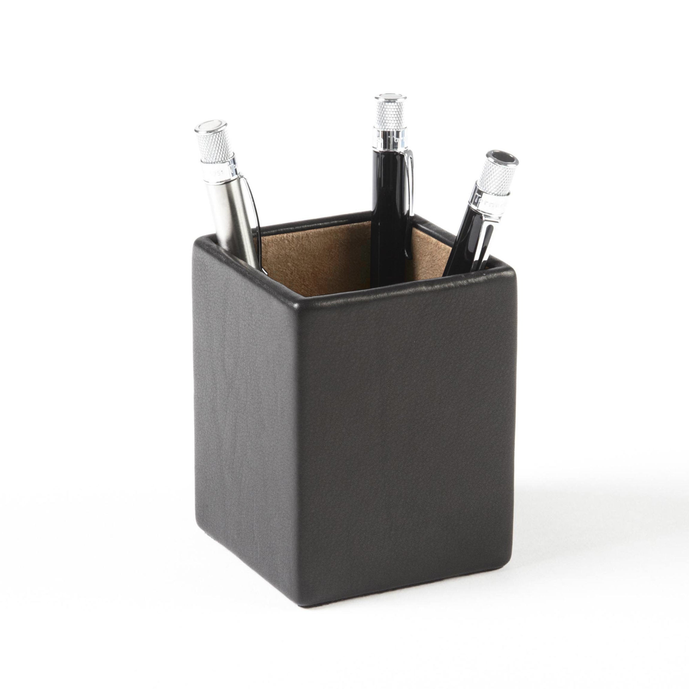 Premium Black Onyx Pencil Holder - Classic Office Desk Organizer for Pens, Markers & Stationery | Perfect for Home, Office & School Use