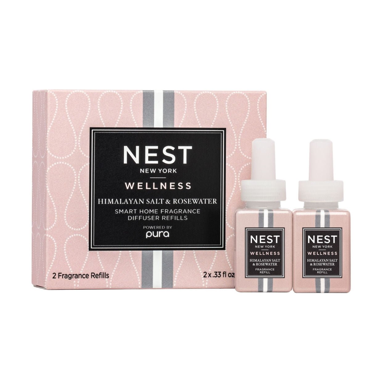 Pure Himalayan Salt & Rosewater Refill Set (2-Pack) - Natural Skin Care & Aromatherapy for Relaxation & Hydration