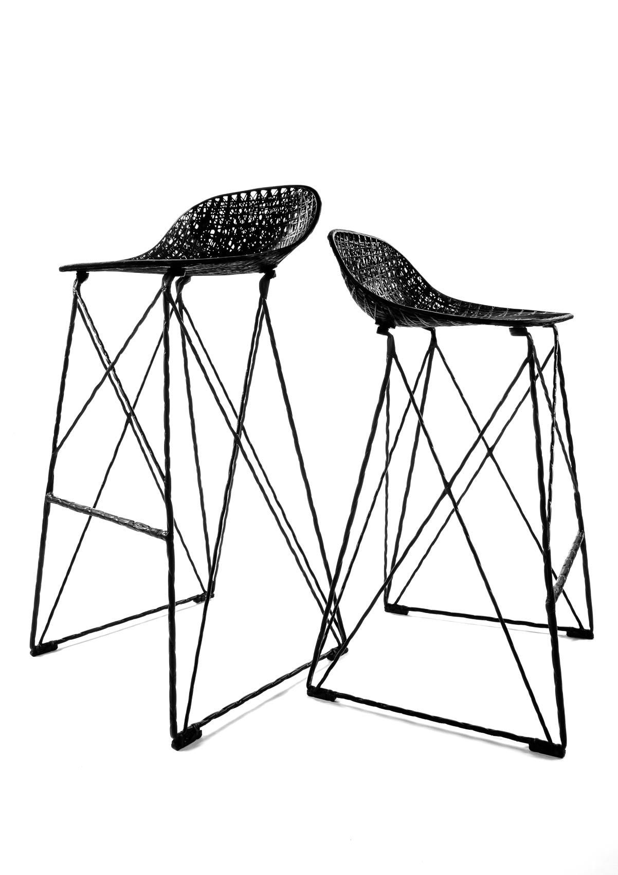Carbon Fiber Bar Stool - Modern Kitchen & Bar Counter Height Stool for Home, Restaurant, and Cafe Use