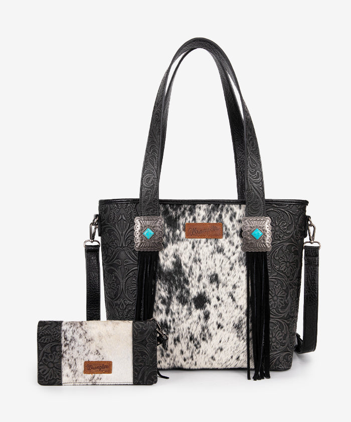 Wrangler Genuine Cowhide Leather Fringe Crossbody Purse for Women - Stylish Concealed Carry Handbag for Everyday Use, Travel & Outdoor Adventures