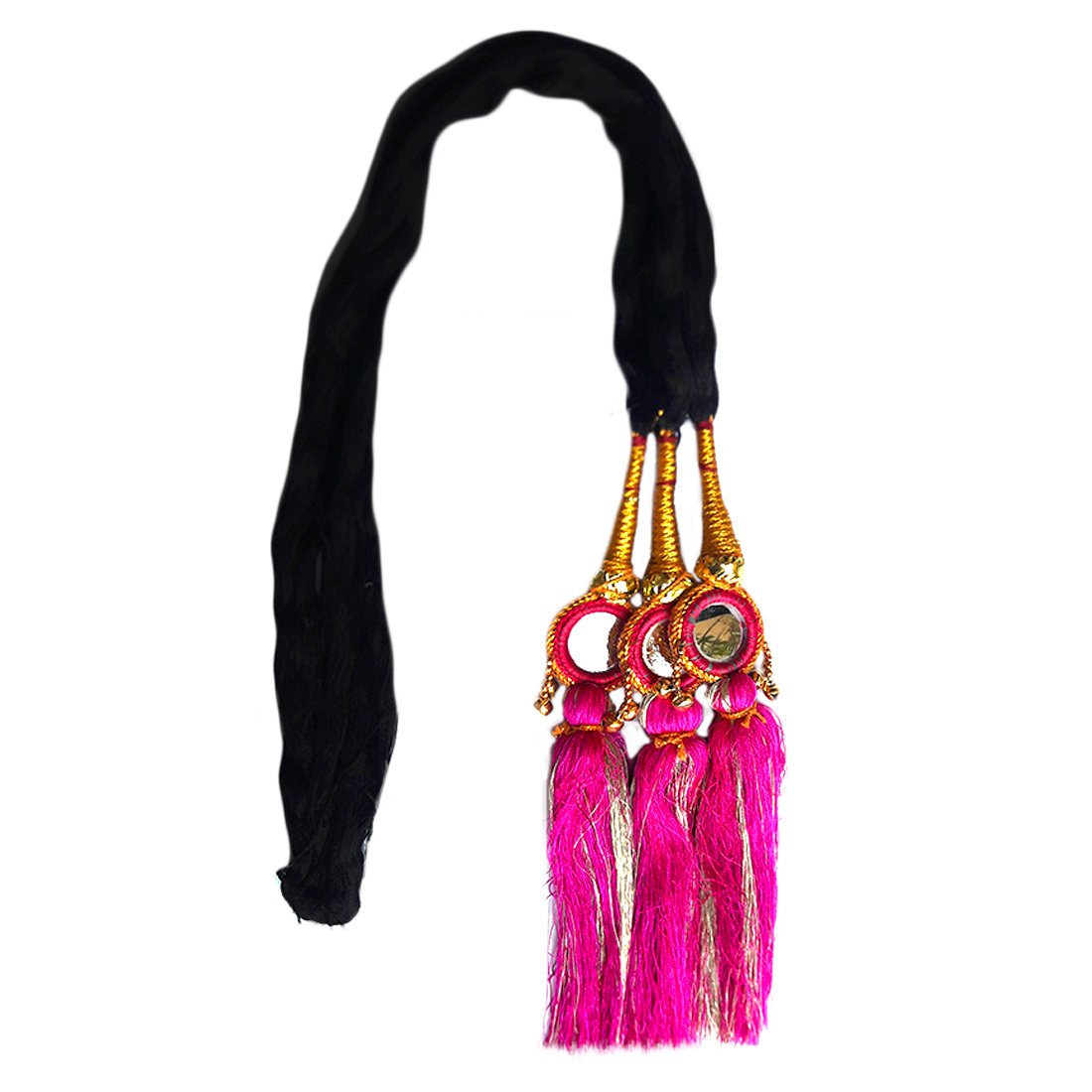 Premium Tassel Hair Extensions for Women & Girls - Magenta Parandi Braid Hair for Stunning Hairstyles | Perfect for Weddings, Parties & Daily Wear