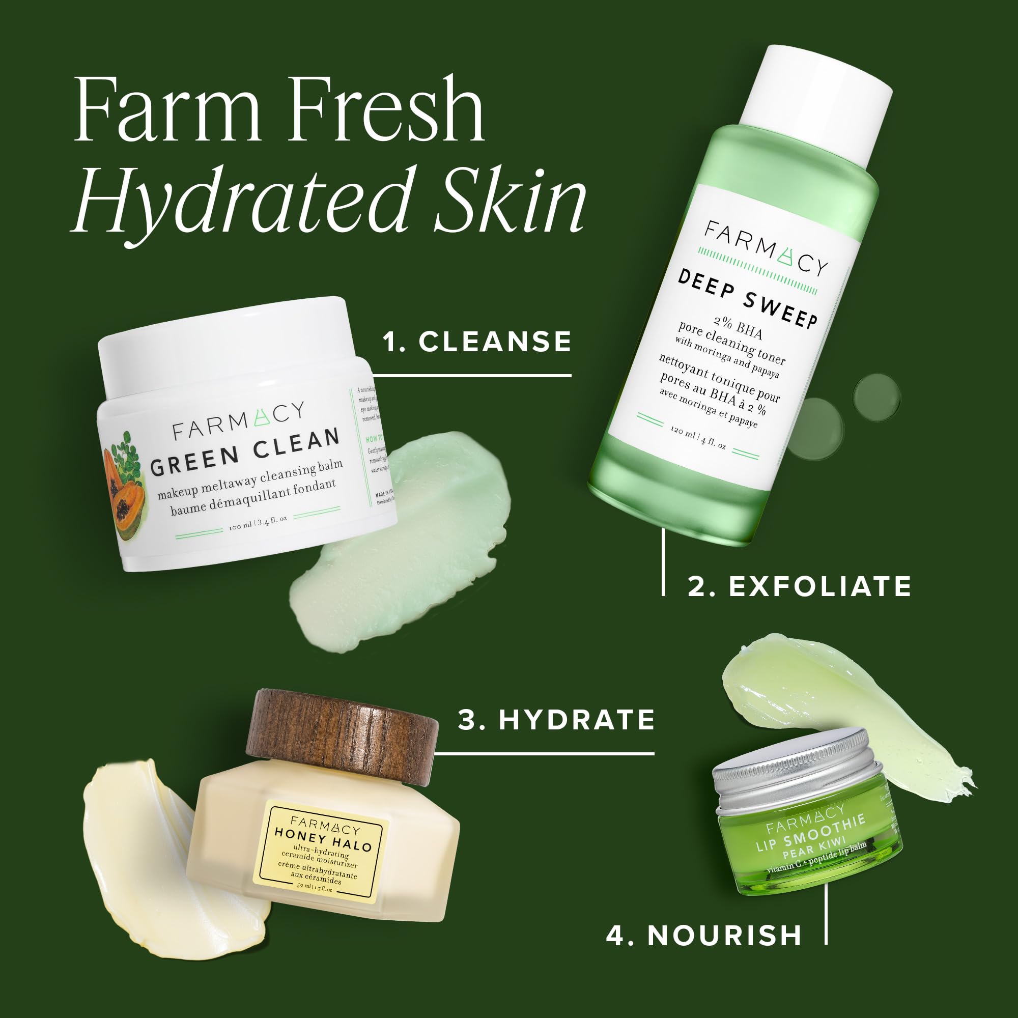 Farmacy Green Clean Makeup Remover Cleansing Balm - Waterproof & Oil-Based Facial Cleanser with Gentle Exfoliation - Transforms from Balm to Milky Lather (12ml) - Perfect for Removing Stubborn Makeup & Sunscreen After Gym or Beach Days