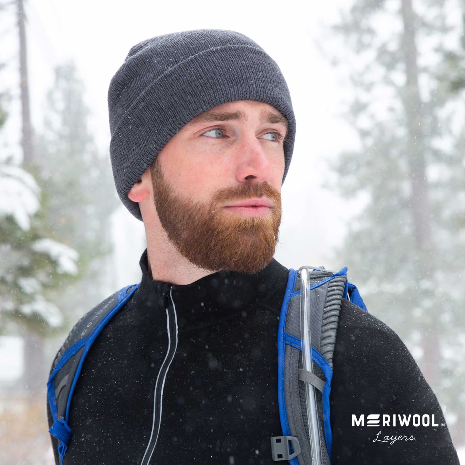 MERIWOOL Unisex Merino Wool Blend Ribbed Knit Winter Beanie for Men & Women - Warm & Soft Cold Weather Hat for Skiing, Hiking & Outdoor Activities