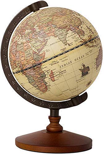 Vintage World Globe for Desk - Interactive Educational Earth Globe for Kids & Adults - Geography Learning Toy, Office Decor, Home Decoration - Perfect for Classrooms, Study Rooms & Gift Giving