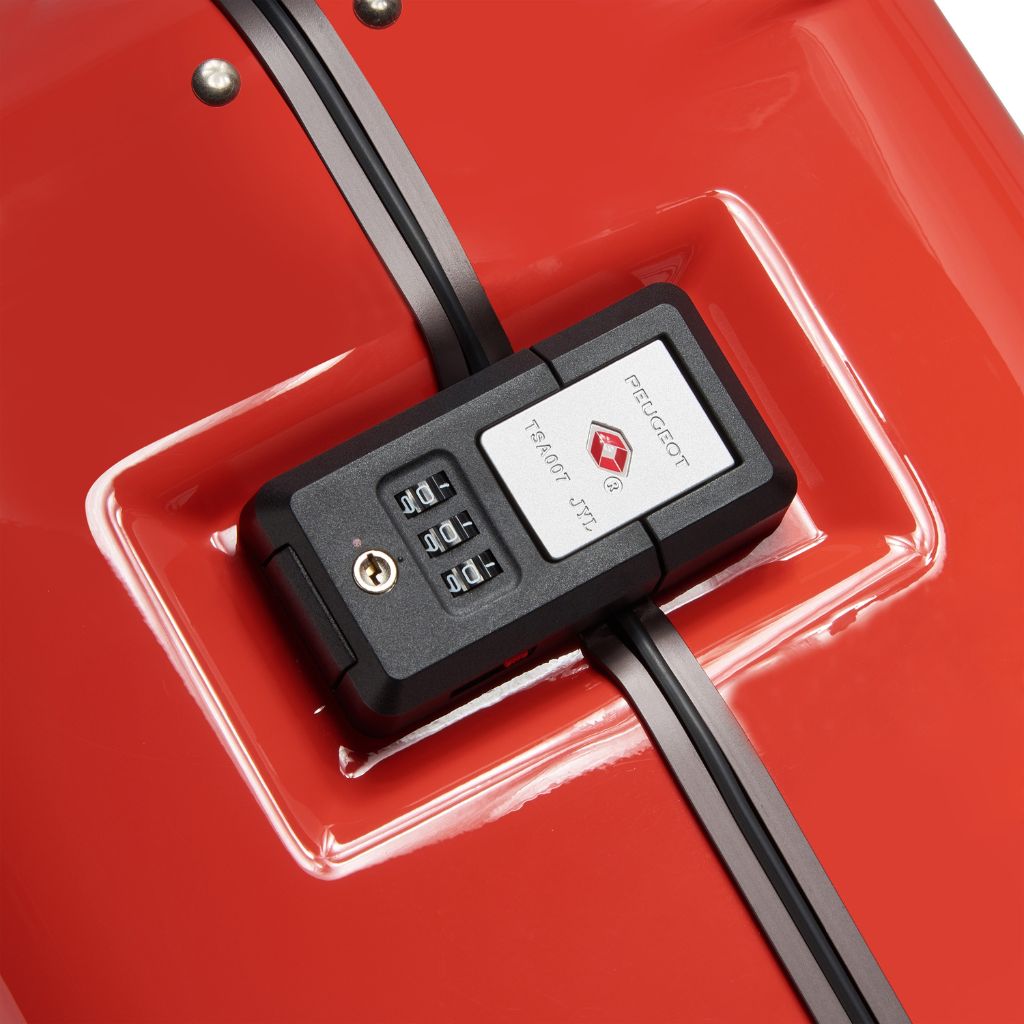 Peugeot Voyages 80cm Zipperless Hard Shell Suitcase - Spacious Check-In Luggage for Travel, Durable Red Hardside Trunk | Perfect for Airplane, Business Trips & Vacation Packing