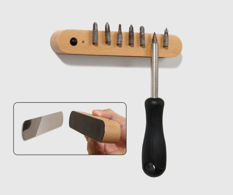 IllumiKey Magnetic Wooden Key Holder with Sensor Nightlight - Organize Keys & Find Them Easily in the Dark - Perfect for Entryway, Bedroom, or Office