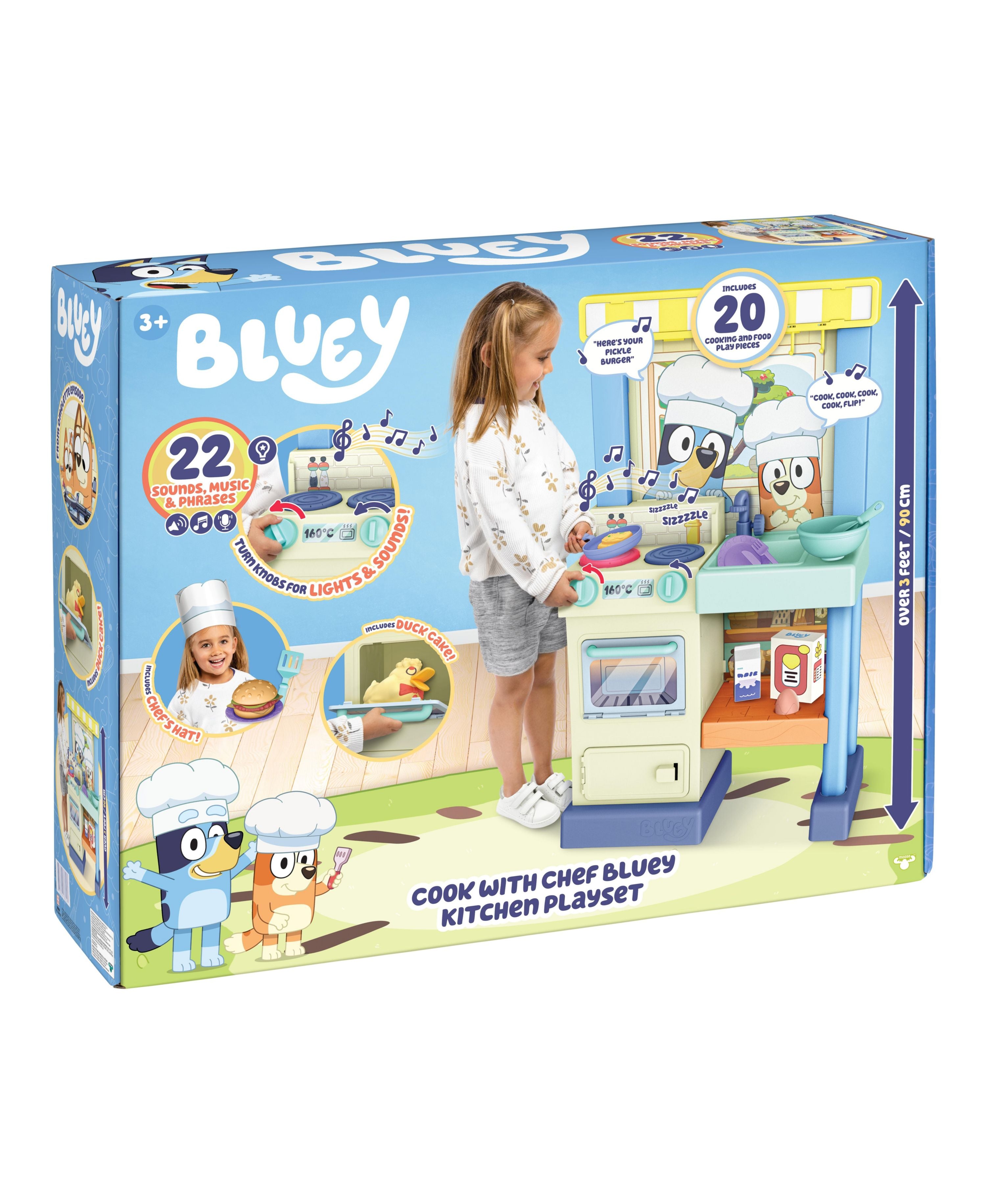Bluey Deluxe Cook and Clean Kitchen Playset S11 - Interactive Pretend Play Toy for Kids Ages 3+ | Perfect for Imaginative Play, Birthday Gifts & Preschool Learning Activities
