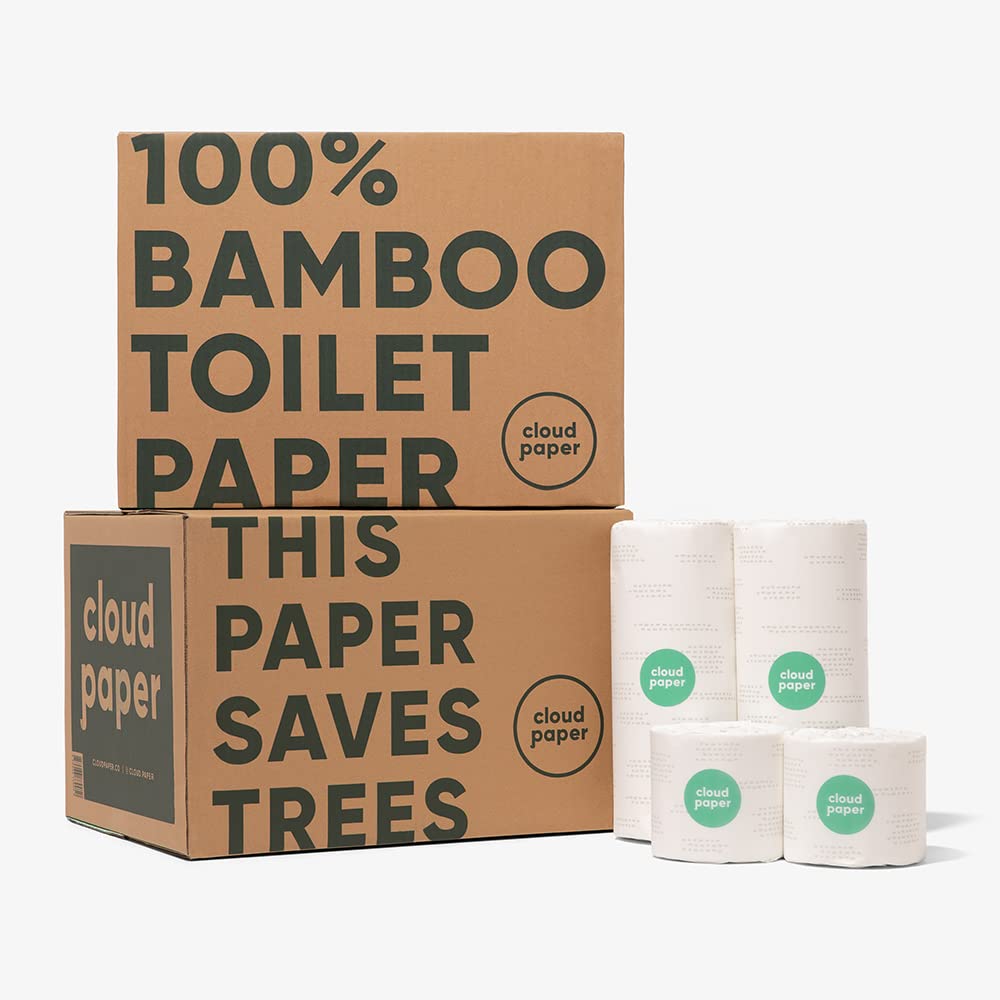 Eco-Friendly Bamboo Toilet Paper & Paper Towel Bundle - 24 Rolls Toilet Paper & 12 Rolls Paper Towels - FSC Certified, Chlorine-Free, Plastic-Free, Vegan - Perfect for Sustainable Bathroom & Kitchen Use