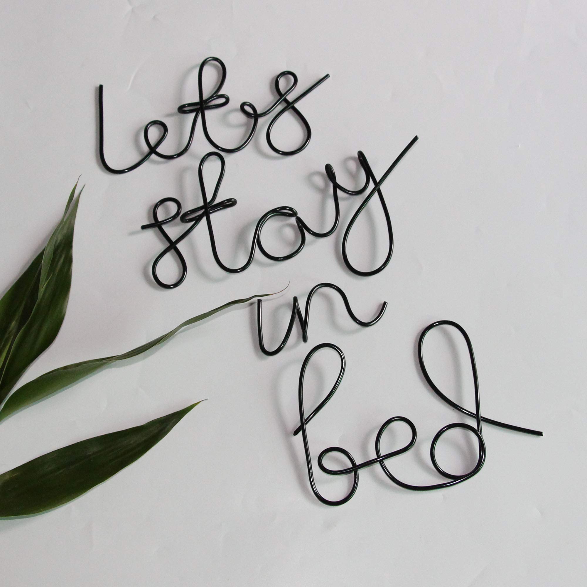 Let's Stay in Bed Metal Wall Decor - Romantic Love Sign for Bedroom, Housewarming, Wedding, Anniversary - Perfect for Home Wall Art and Cozy Spaces