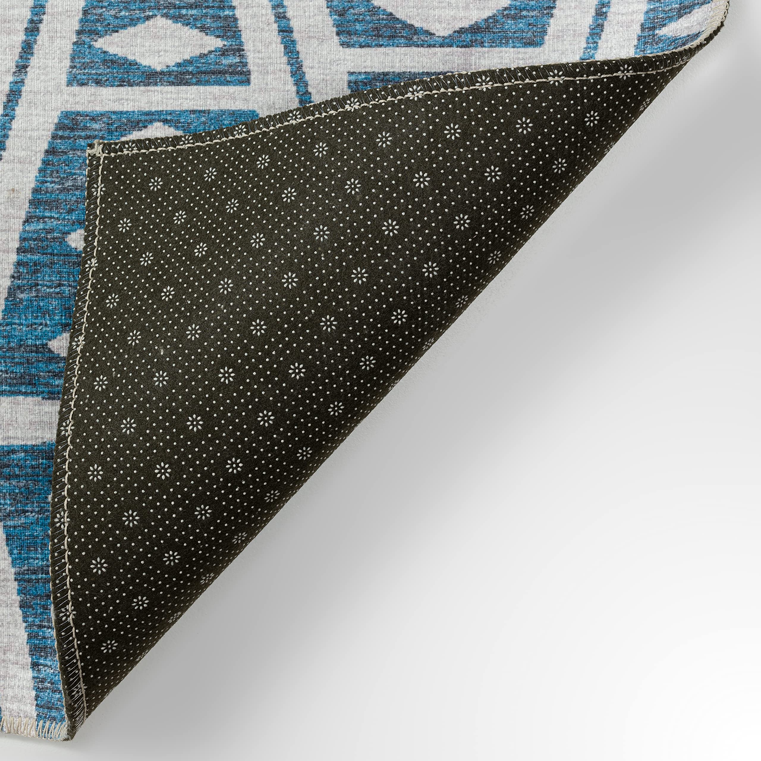 Addison Rugs Yuma AYU36 Blue 8' x 10' Area Rug - Soft Modern Boho Chic Living Room Bedroom Decor