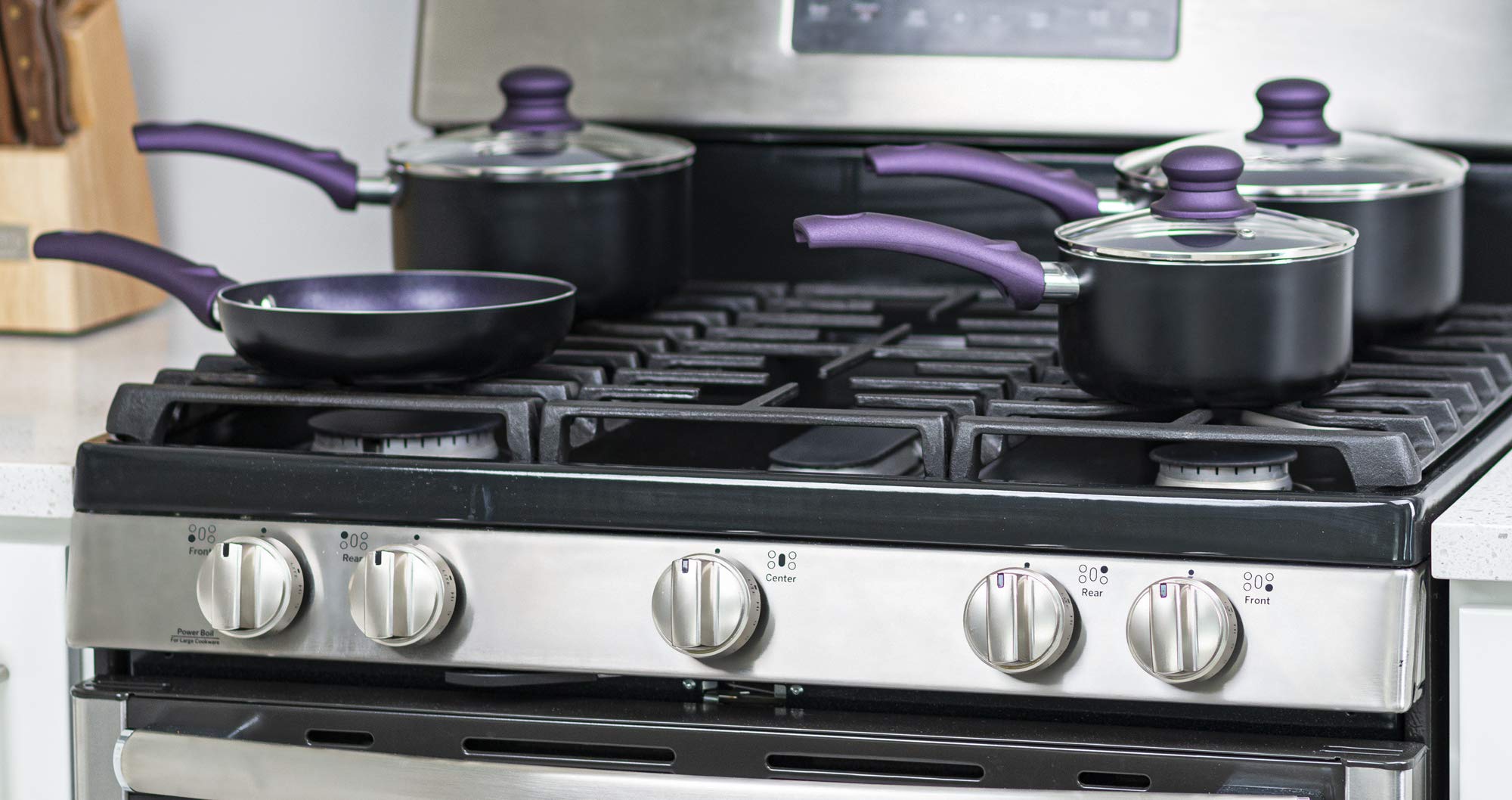 11-Piece Nonstick Cookware Set - Aluminum Pots and Pans with Lids, Frying Pans, Saucepan & Kitchen Utensils (Purple) | Perfect for Home Cooking, Meal Prep & Family Dinners