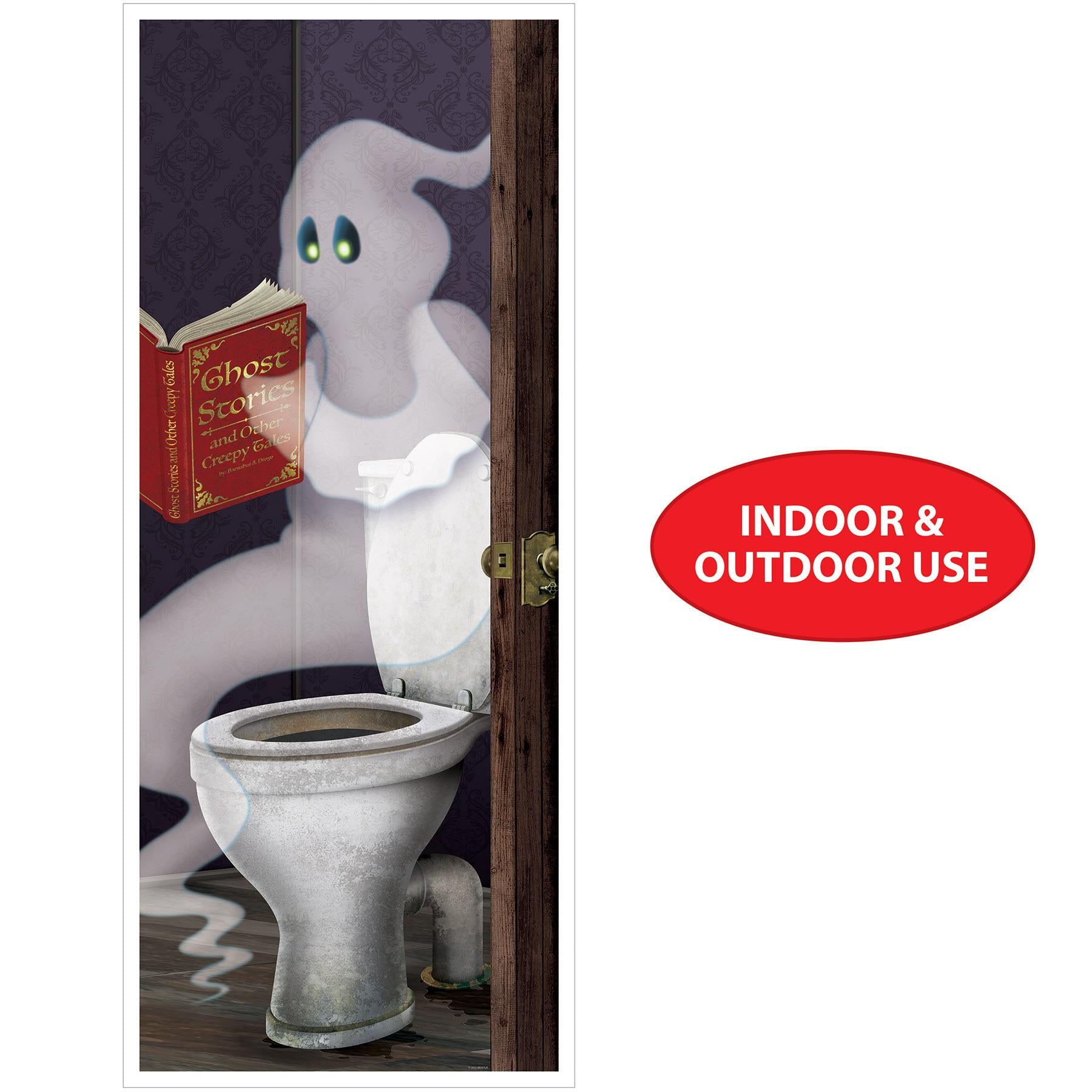 12 Pack Beistle Halloween Ghost Restroom Door Cover - Spooky Decor for Bathroom, Party & Haunted House - Perfect for Halloween Decorations & Scary Themed Events