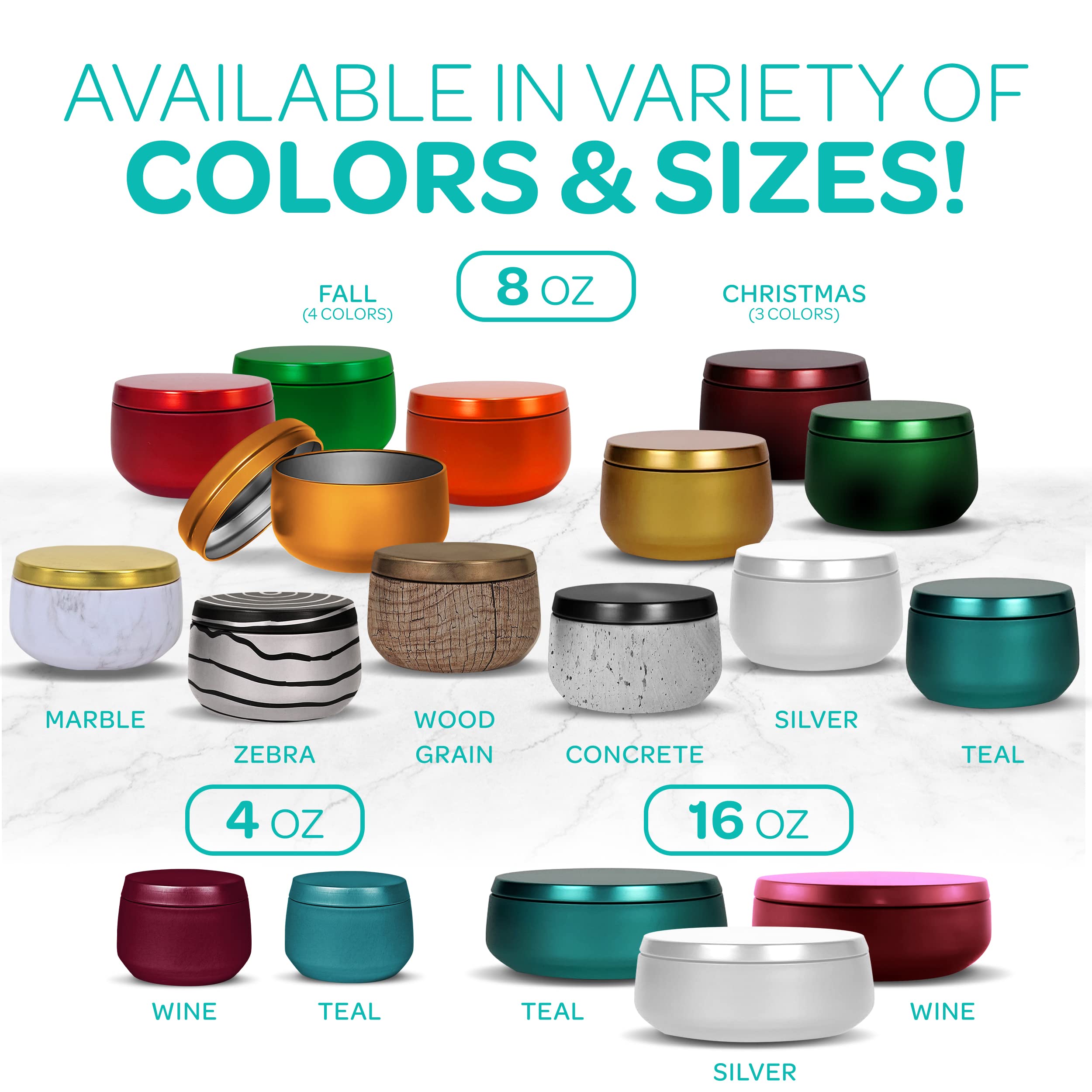 Hearts & Crafts 8oz Empty Candle Tins with Lids - 24-Pack Reusable Containers for Candle Making, DIY Crafts, Storage & Organization - Perfect for Homemade Candles, Bath Salts, Spices & Small Gift Jars
