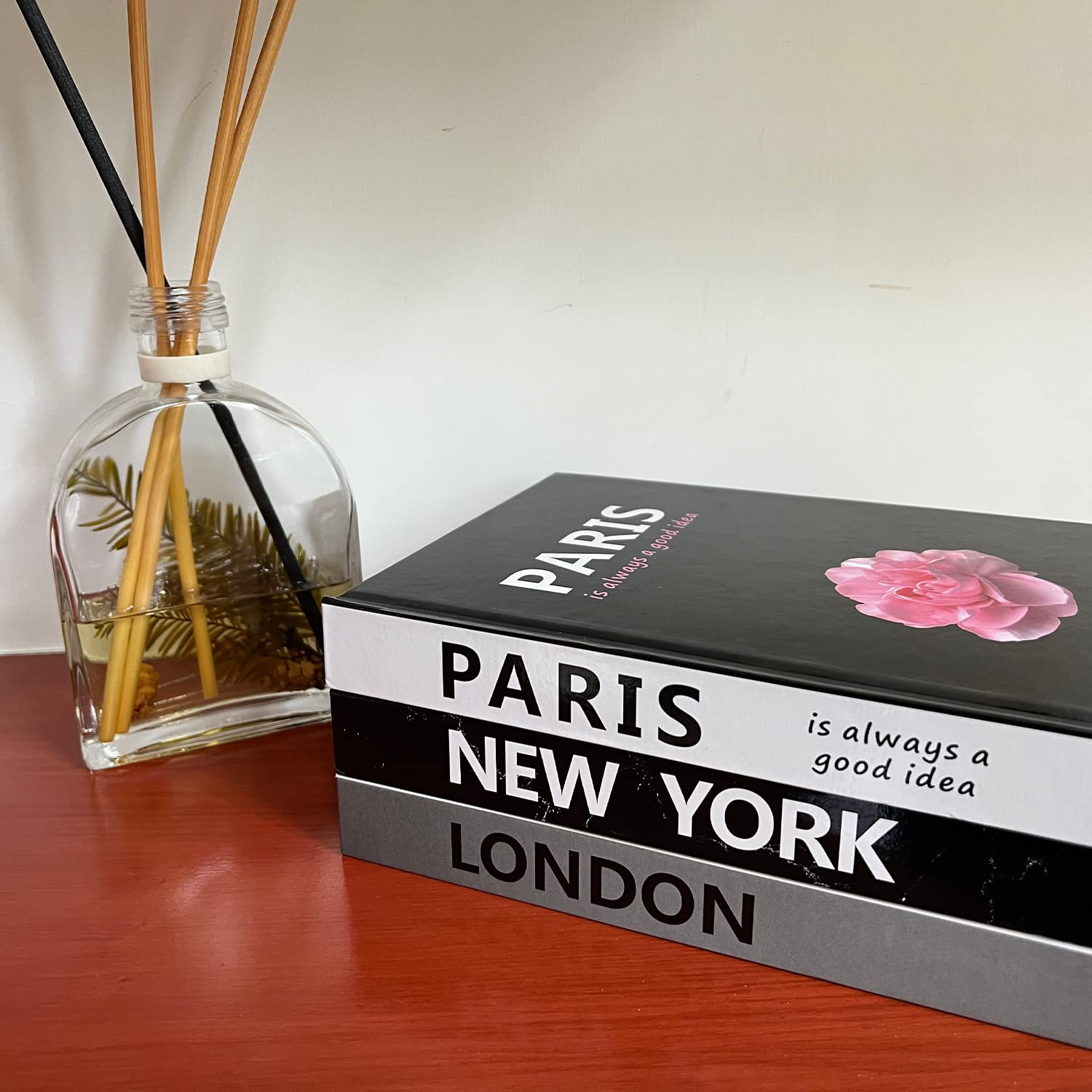 Faux Books Decor Set - 3 Pcs Coffee Table Books for Living Room Shelf & Home Decor (Pink) - Perfect for Stylish Interior Design