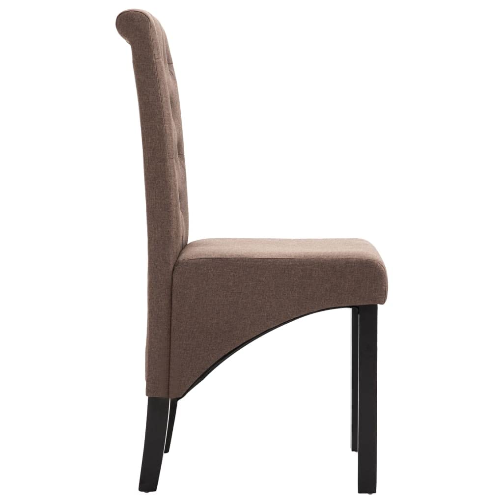 2 Pack Brown Fabric Dining Chairs - Comfortable Kitchen Chairs Set for Dining Room, Living Room, Bedroom, Restaurant | Modern Home Decor & Office Seating Solution