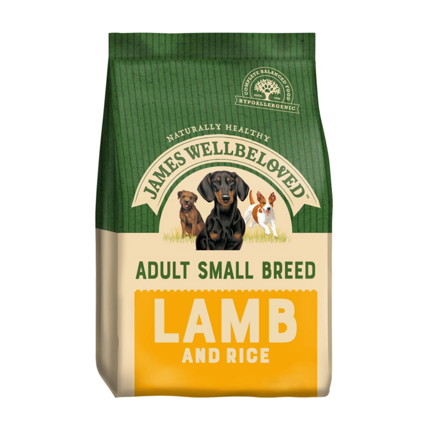 James Wellbeloved Lamb & Rice Adult Small Breed Dog Food 7.5KG - Hypoallergenic Dry Kibble for Sensitive Stomachs - Perfect for Indoor & Outdoor Active Small Dogs