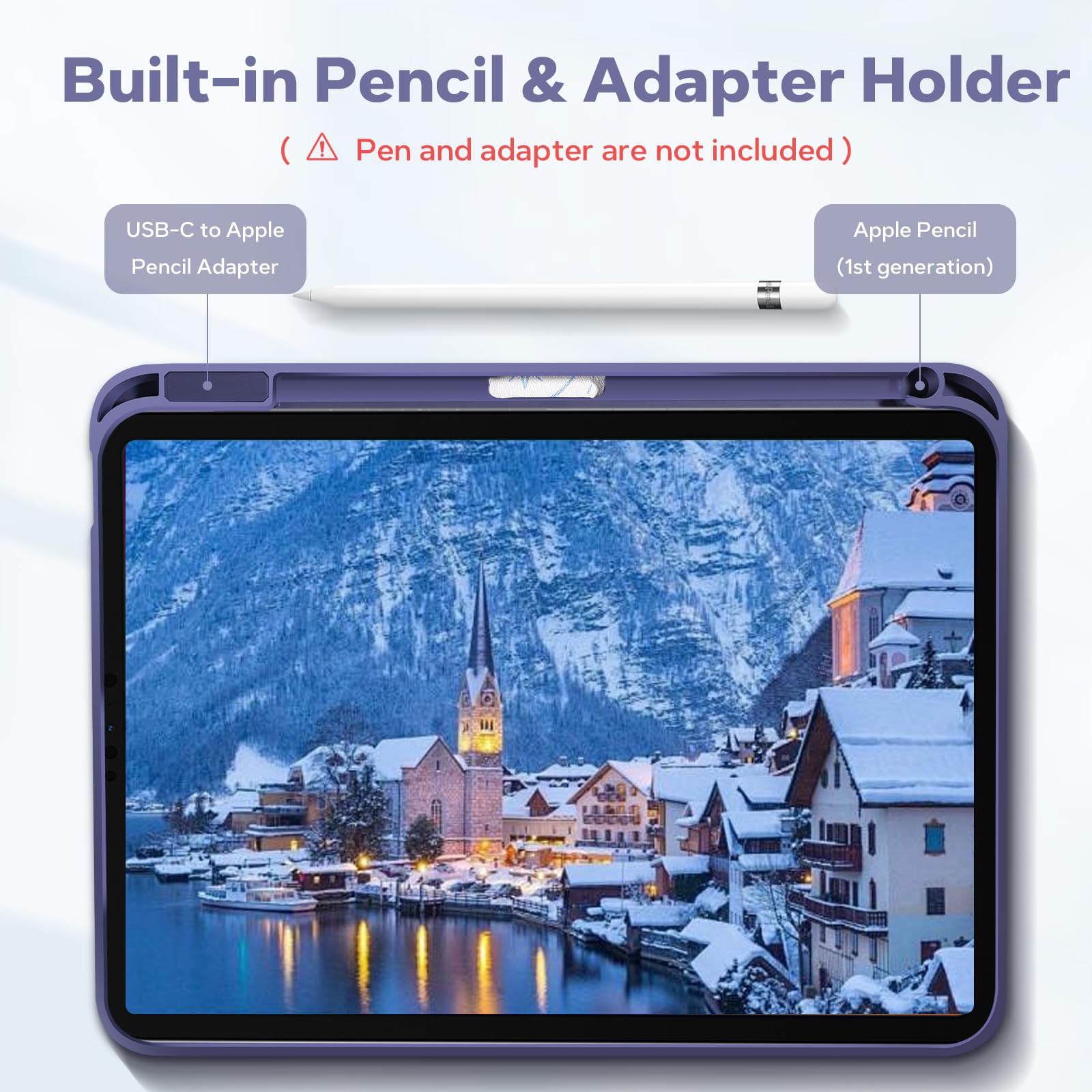Premium Shockproof Smart Folio Case for iPad 11th/10th Generation (10.9 inch) - Clear Back Cover with Pencil Holder & Auto Sleep/Wake Function - Perfect for Work, Study and Travel Protection