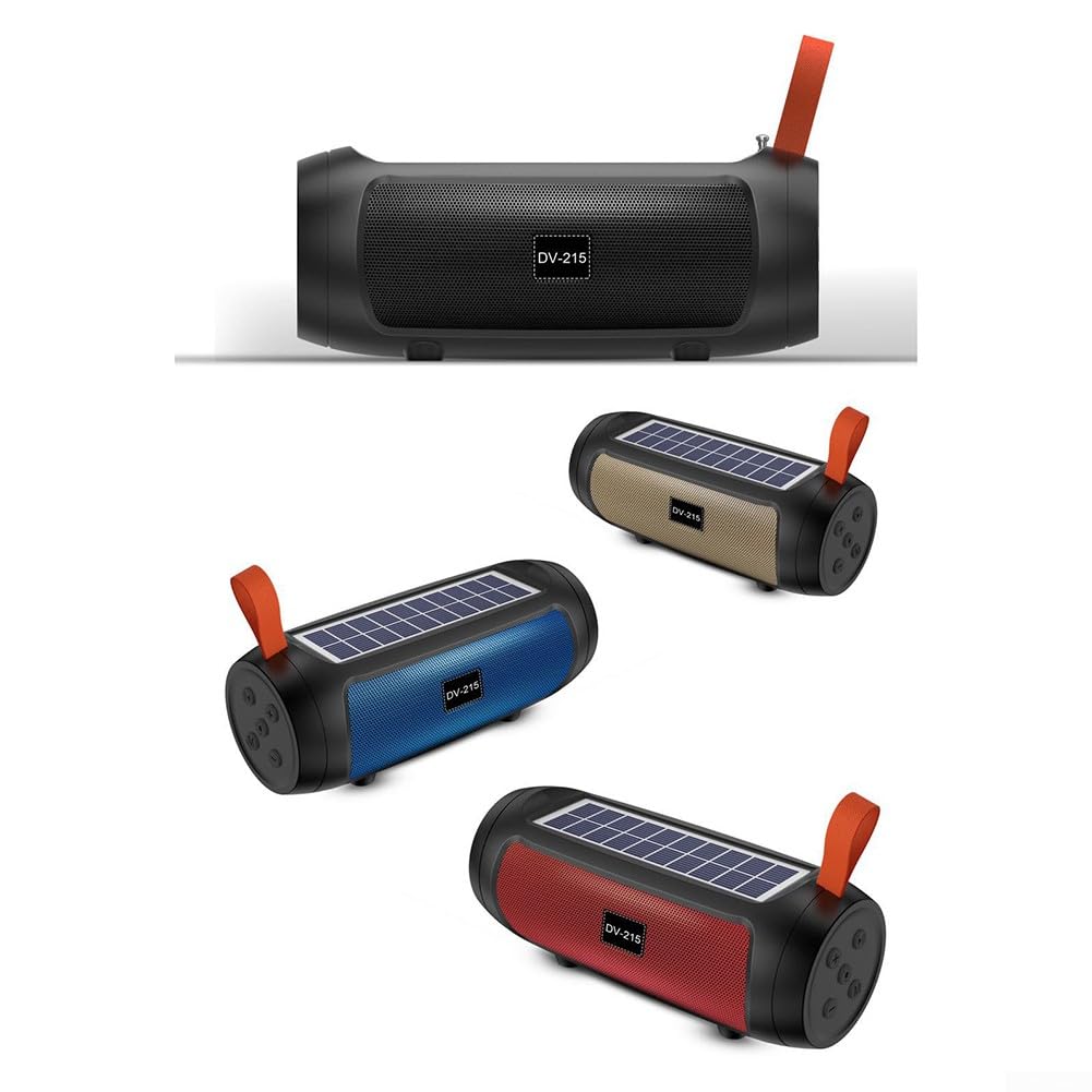 Portable Solar Bluetooth Speaker with Flashlight & Card Slot - Wireless Outdoor Boombox for Camping, Beach, Hiking (Blue)