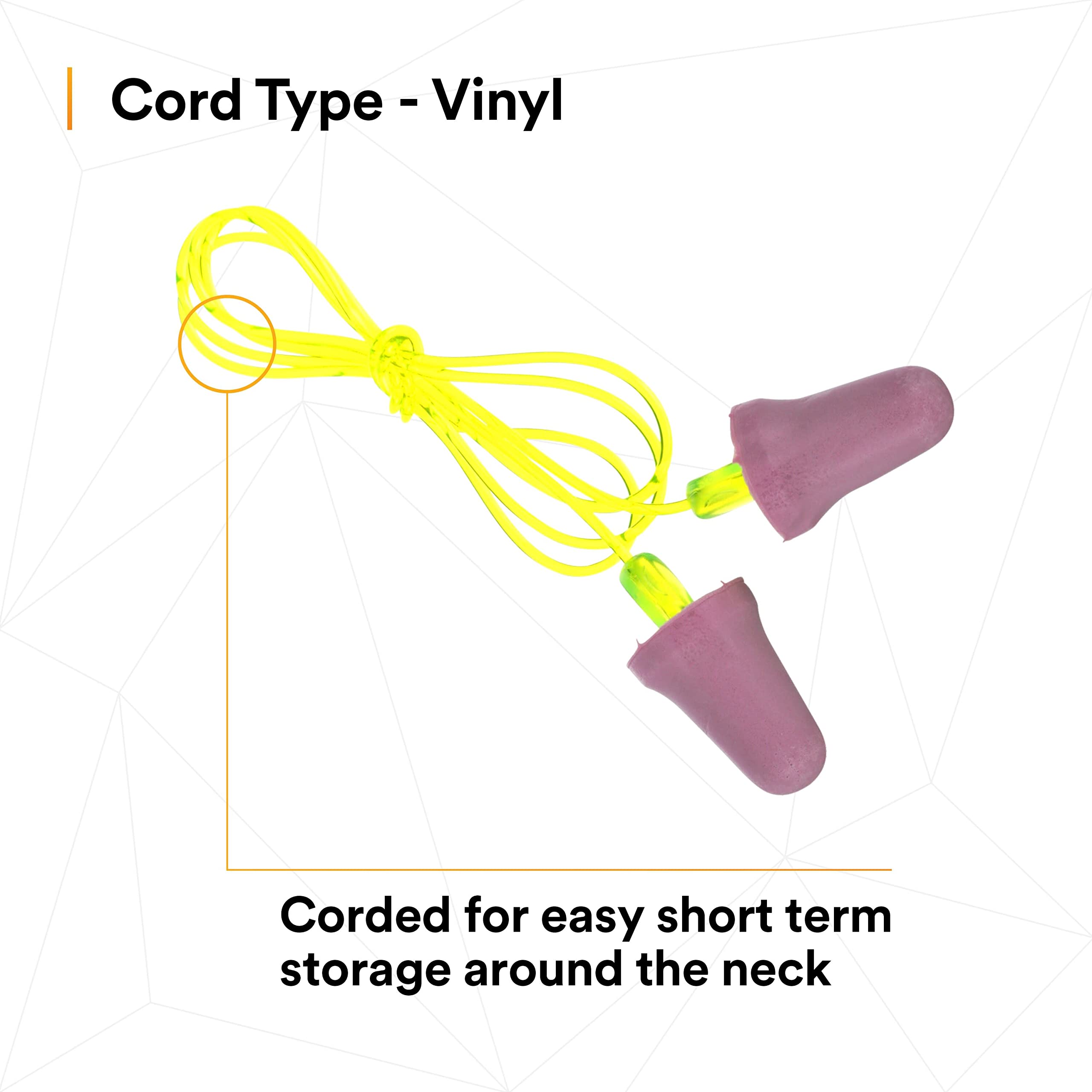 3M No-Touch Push-to-Fit Earplugs P2001 with Cord - Noise Reduction for Sleeping, Studying & Work - Comfortable Hearing Protection for Construction, Travel & Concerts