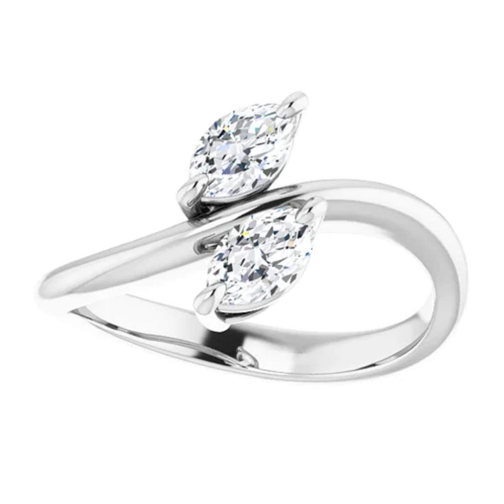 2 CT Marquise Colorless Moissanite Engagement Ring - Sterling Silver Wedding Bridal Ring Set with 4-Prong Solitaire - Anniversary Promise Gift for Her - Perfect for Proposals, Weddings & Special Occasions