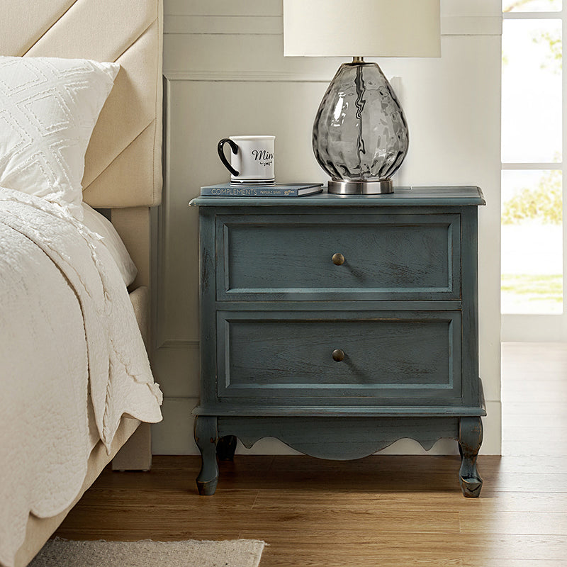 Galatea 24 Inch Tall 2-Drawer Nightstand Chest - Modern Bedside Table with Optional Styles for Bedroom, Living Room, or Office Storage