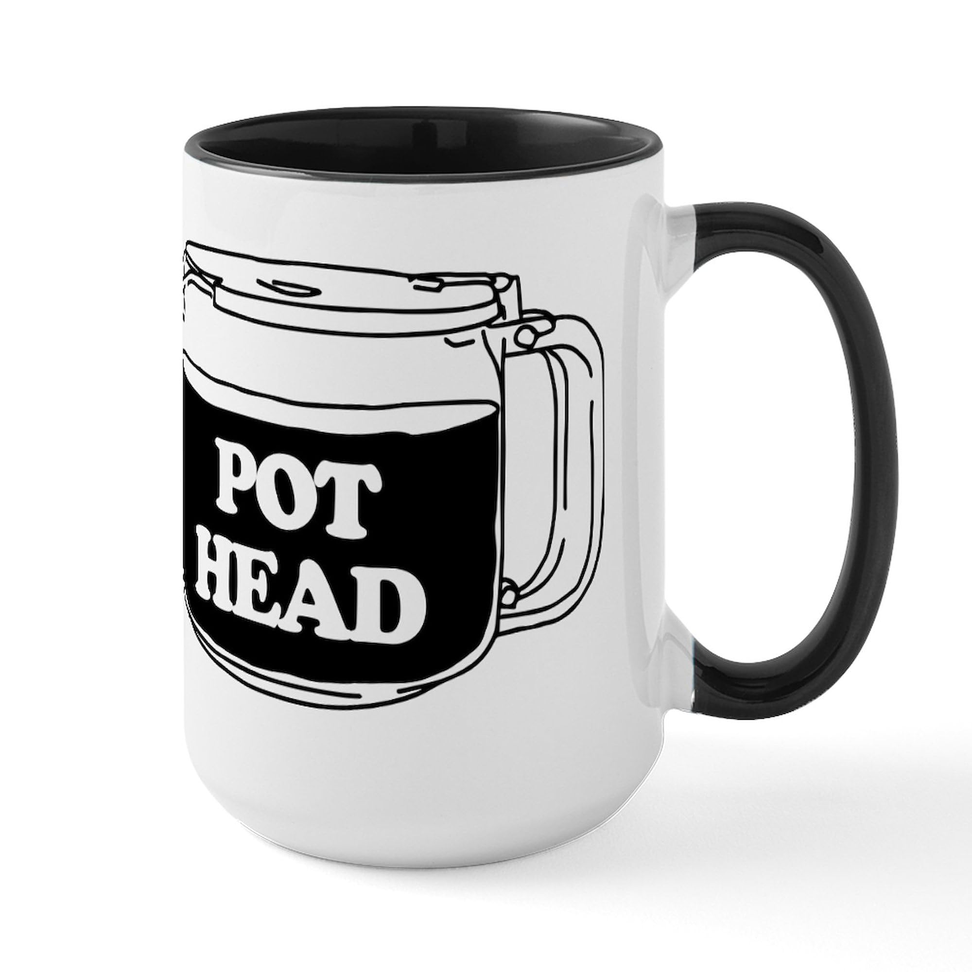 Pot Head 15 oz (444 ml) Ceramic Coffee Mug - Funny Stoner Gift for Tea & Coffee Lovers - Perfect for Home, Office & Gifts