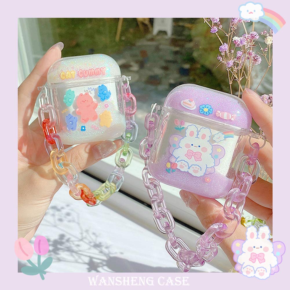 Cute AirPods Pro Case with Sequins & Chain - Wireless Charging, Protective Cover for Girls & Women - Perfect for Daily Use & Gifts