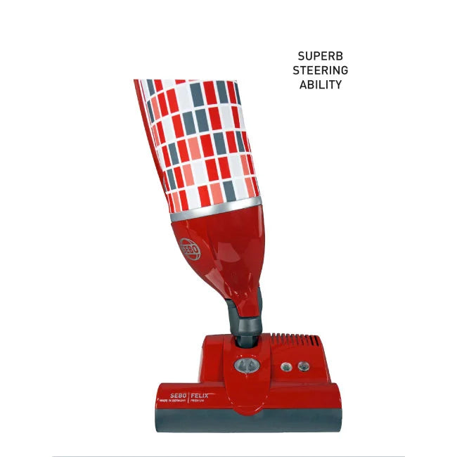 SEBO Premium Felix 9809AM Rosso Upright Vacuum Cleaner - Powerful Suction for Pet Hair, Hardwood Floors & Carpets - Perfect for Home Cleaning & Allergy Relief