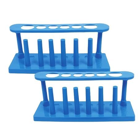 Octa Test Tube Stand for Laboratory - Durable Plastic Test Tube Rack (Pack of 2, Blue) - Perfect for Science Experiments, Chemistry Labs & School Projects
