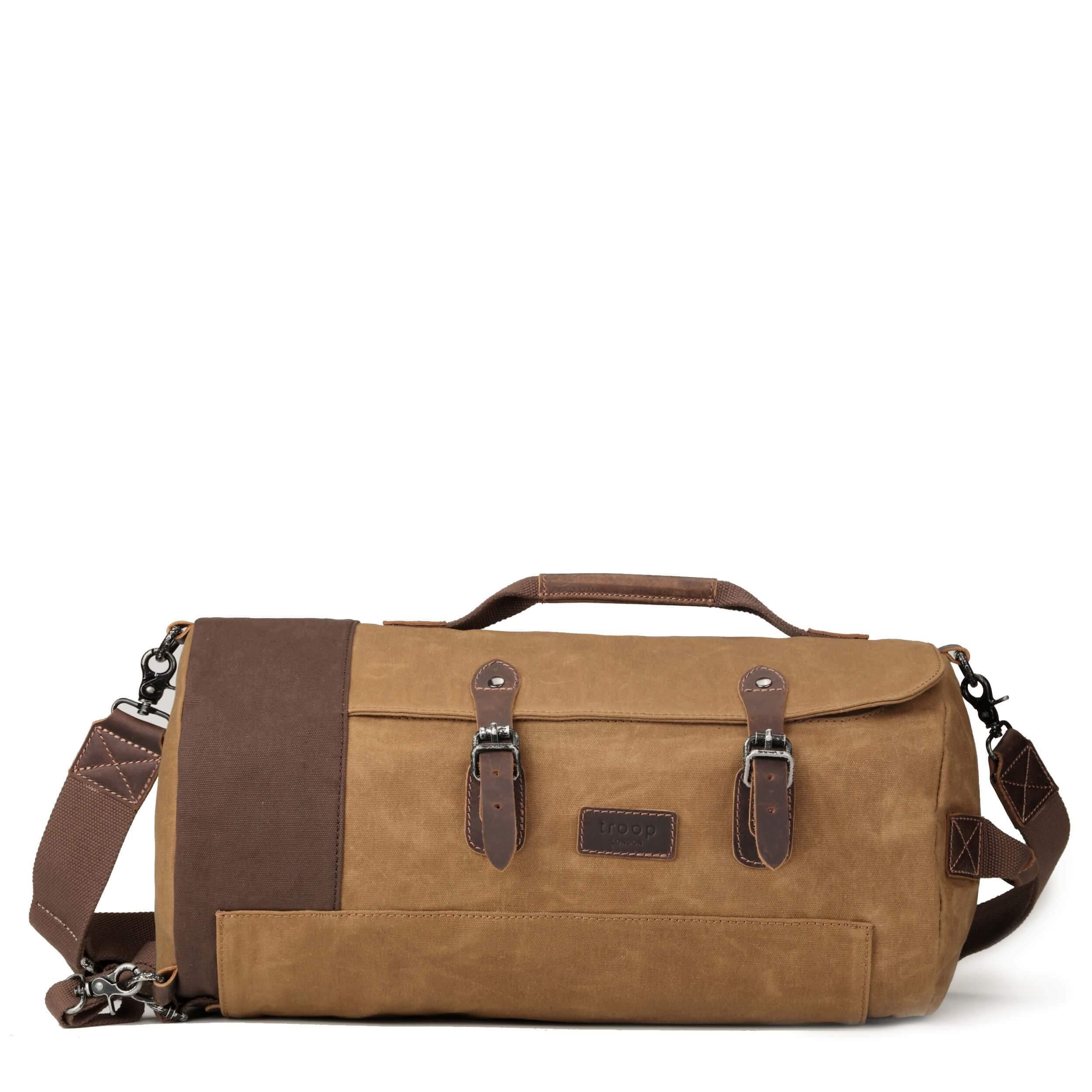 TRP0444 Troop London Heritage Canvas Duffel Backpack - Vintage Style Travel Bag for Men & Women - Perfect for Gym, Weekend Getaways & Business Trips
