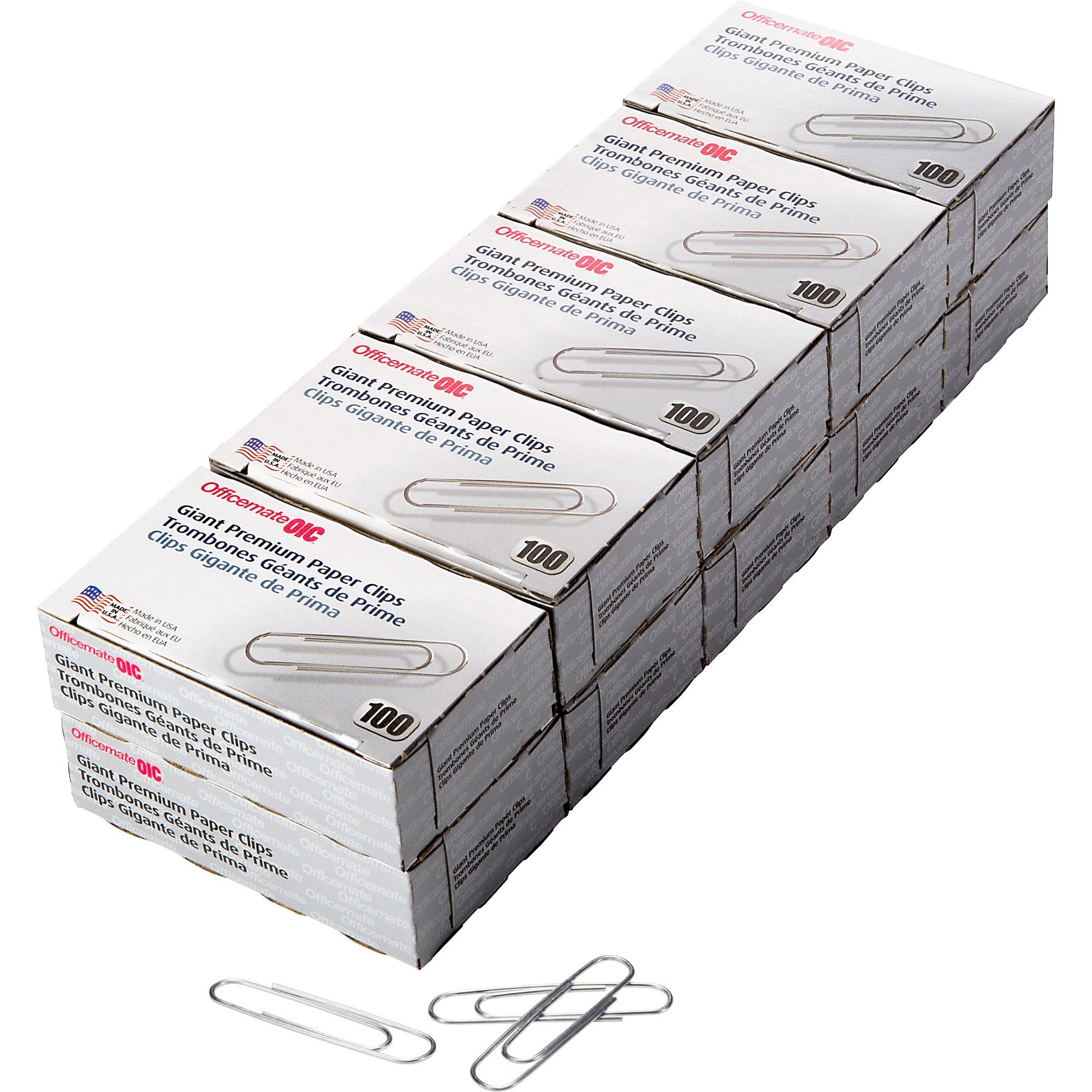 Officemate Premium Large Silver Paper Clips - Bulk Office Supplies for Organizing Documents, Files, and School Projects
