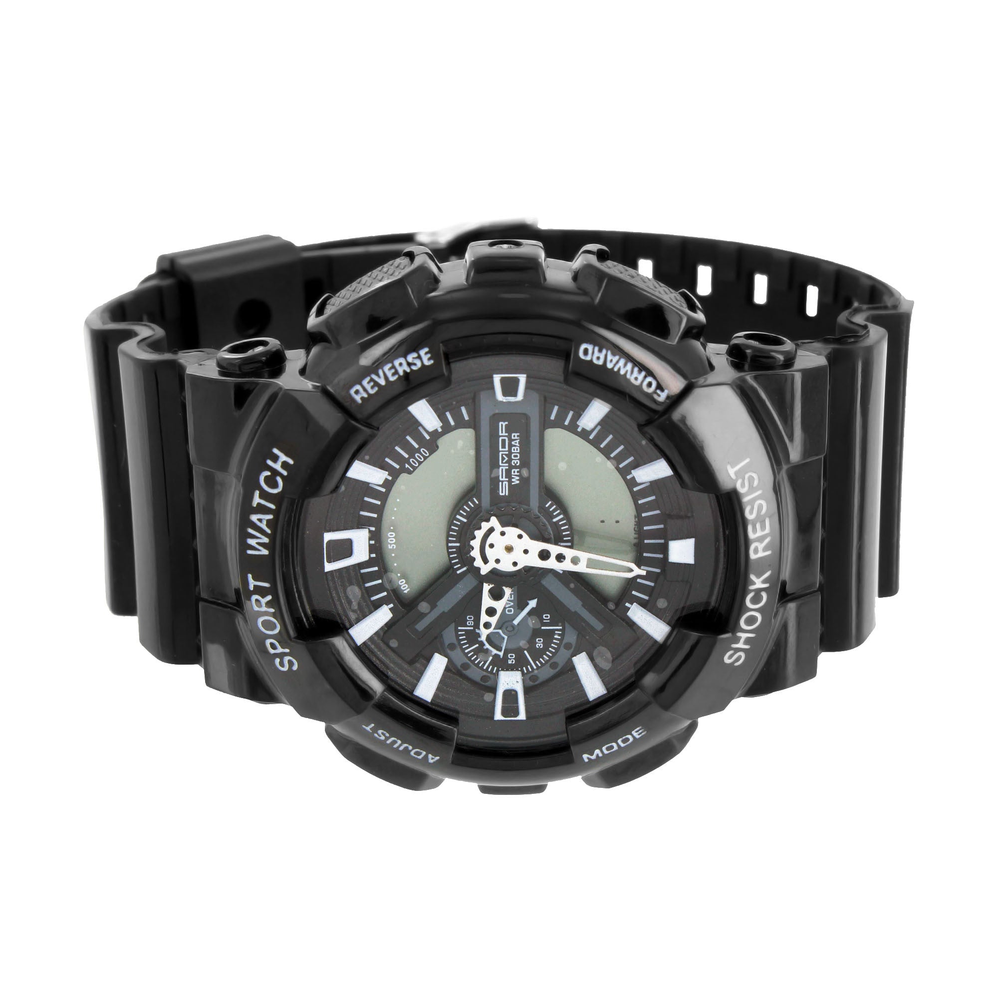 Shock Resistant Men's Sports Watch - All Black Durable Design for Running, Hiking & Outdoor Activities