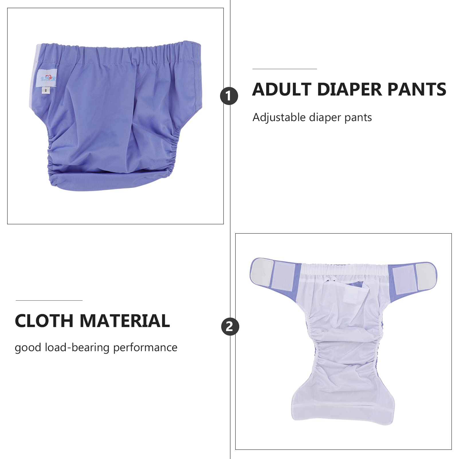 **Healifty Washable Reusable Adult Diapers for Incontinence - Leak-Proof Protective Underwear for Elderly, Women & Men (Purple) - Comfortable & Odor Control for Day & Night Use**