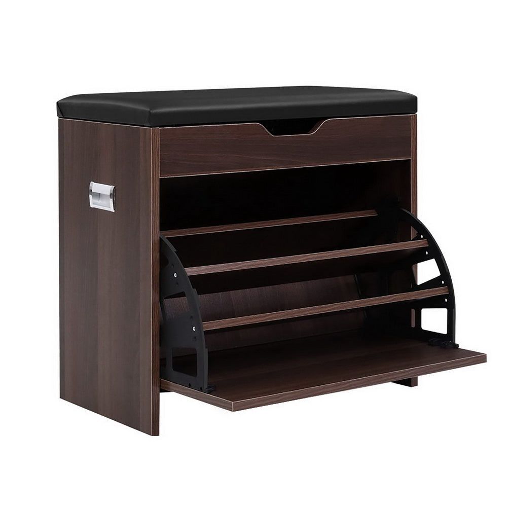 Artiss Wooden Shoe Cabinet Bench - 15 Pair Shoe Storage Organizer with Seat, Entryway Shoe Rack for Hallway, Bedroom & Closet Organization - Perfect for Small Spaces & Home Decor