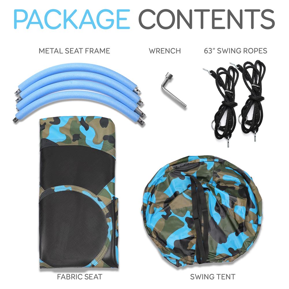 Kids Fun Tent & Rope Swing Kit - Indoor/Outdoor Play Set for Backyard, Camping & Playroom Adventures