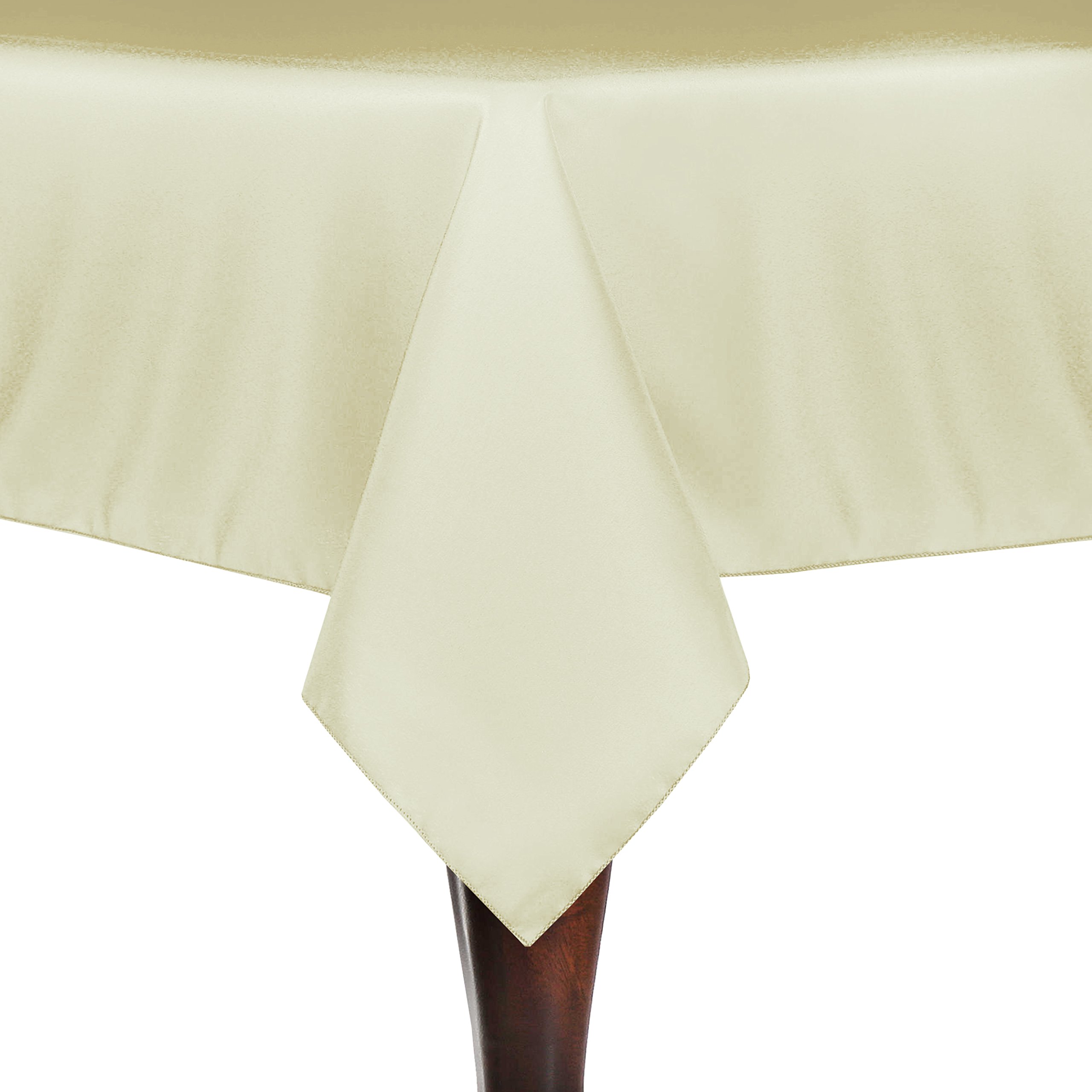 10 Pack 60 x 90 Inch Polyester Linen Tablecloth - Rectangular Beige Table Cover for Dining, Wedding, Party & Restaurant Decor (Tan Beige)