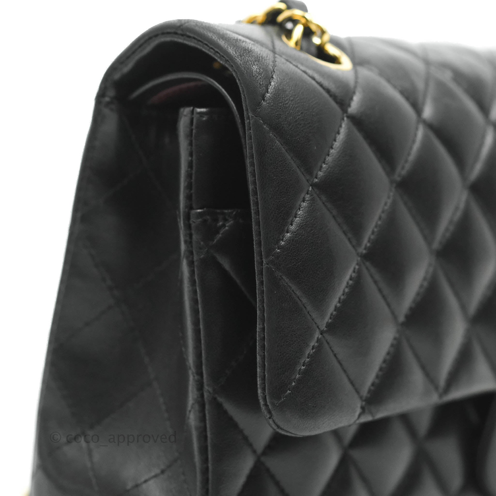 Chanel Classic Medium Double Flap Bag Black Lambskin Leather with Gold Hardware - Luxury Handbag for Women, Perfect for Evening Events & Special Occasions