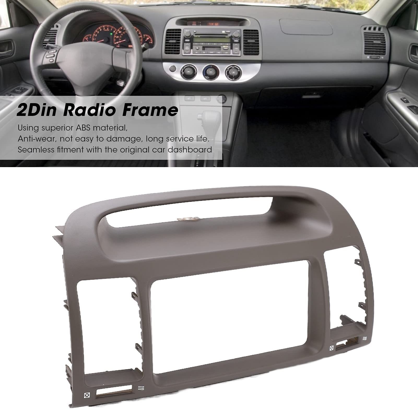 2 Din Car Stereo Radio Fascia Panel - ABS Replacement Dashboard Frame for Toyota Camry 2000-2003 Models | Perfect for Car Audio System Upgrades & Custom Installations