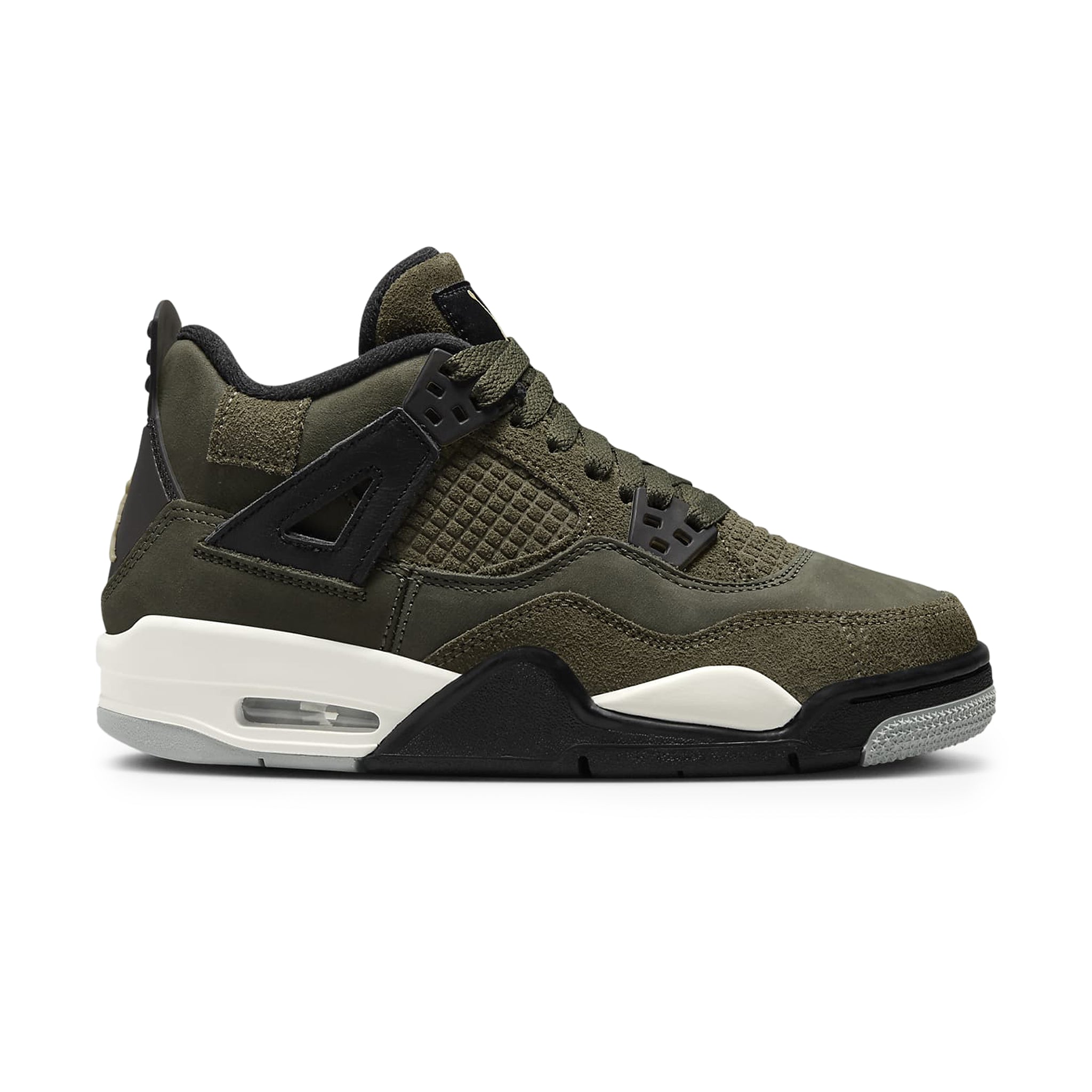 Air Jordan 4 Retro SE Craft Olive Sneakers for Girls - Premium Basketball Shoes for Sports & Casual Wear - Perfect for School, Gym, and Street Fashion
